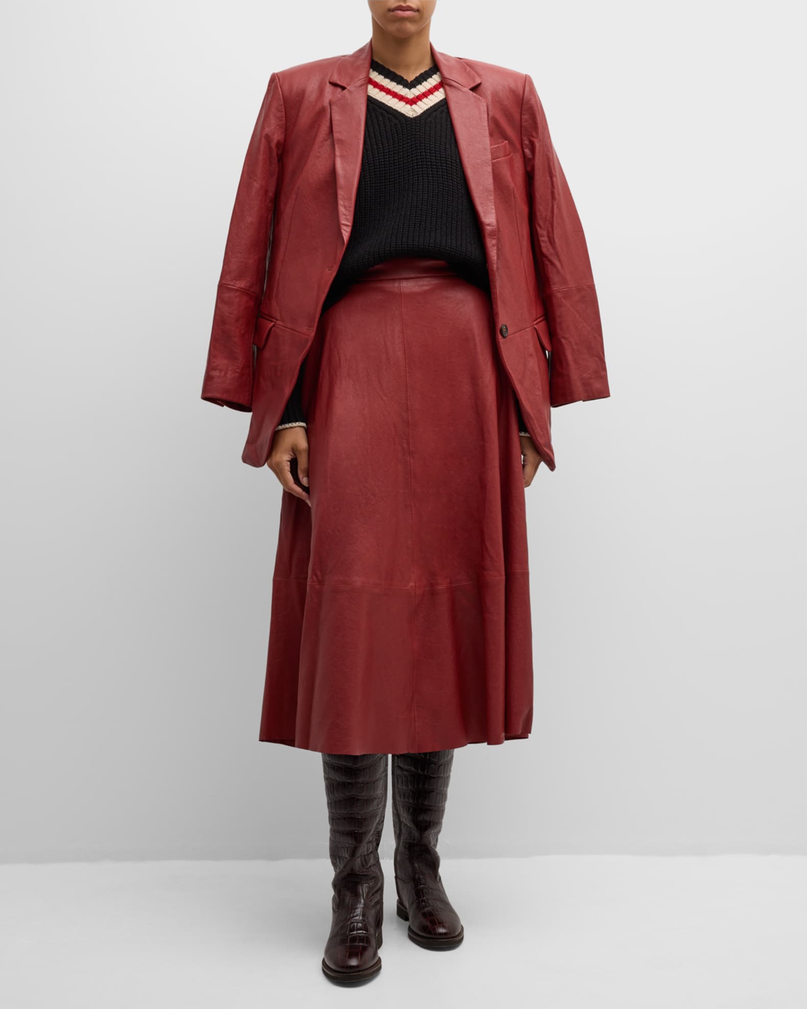 Washed Leather Double Button Jacket 1