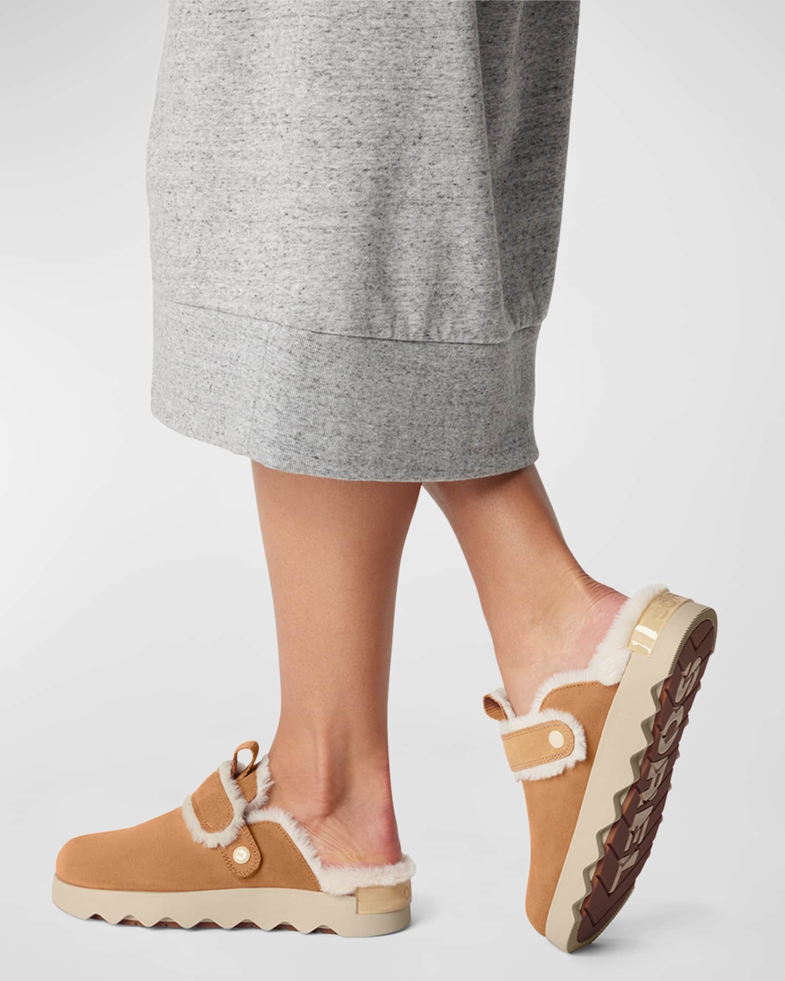 Viibe Suede Faux Fur Cozy Mules