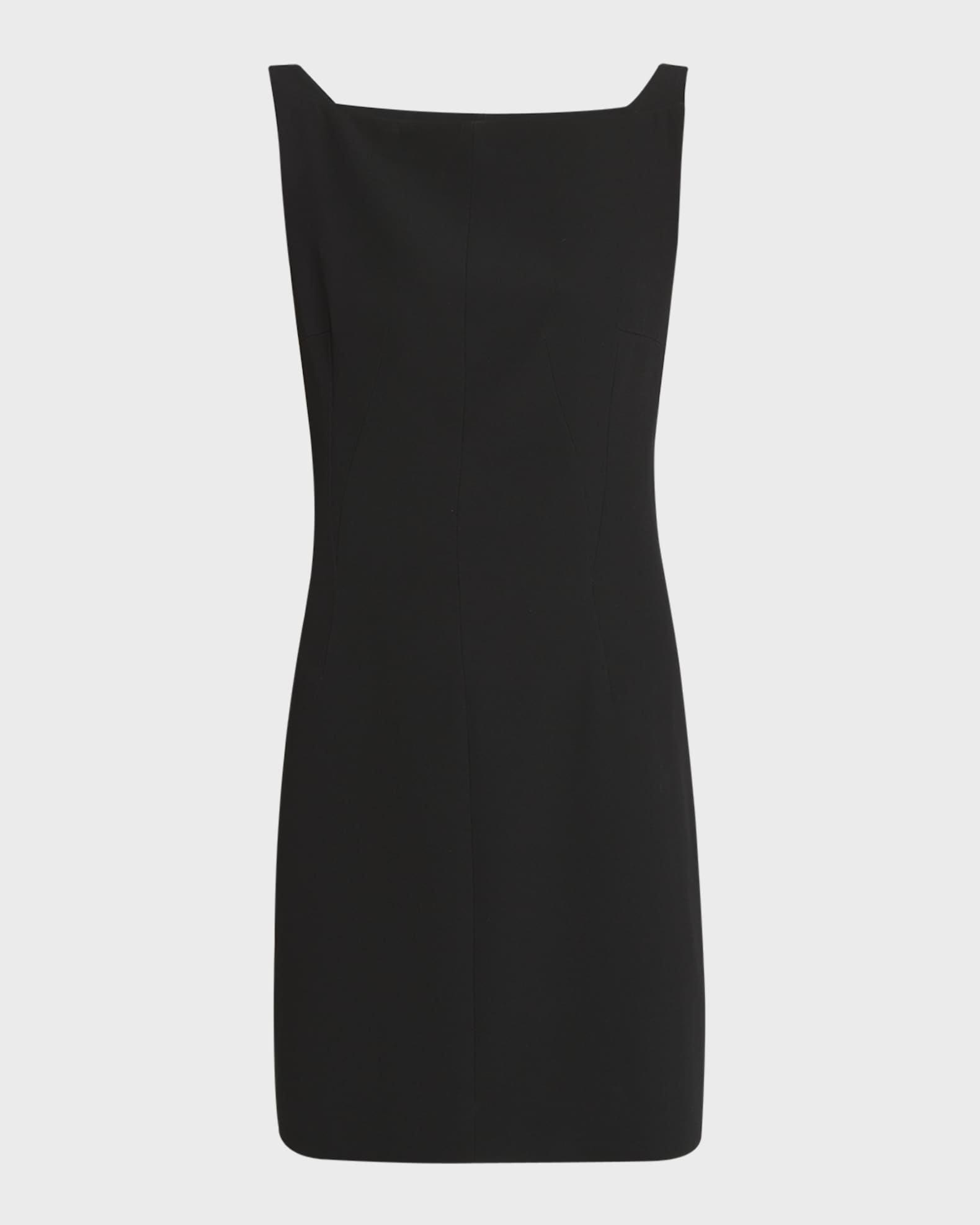 Draped-Back Boatneck Sleeveless Mini Dress 0