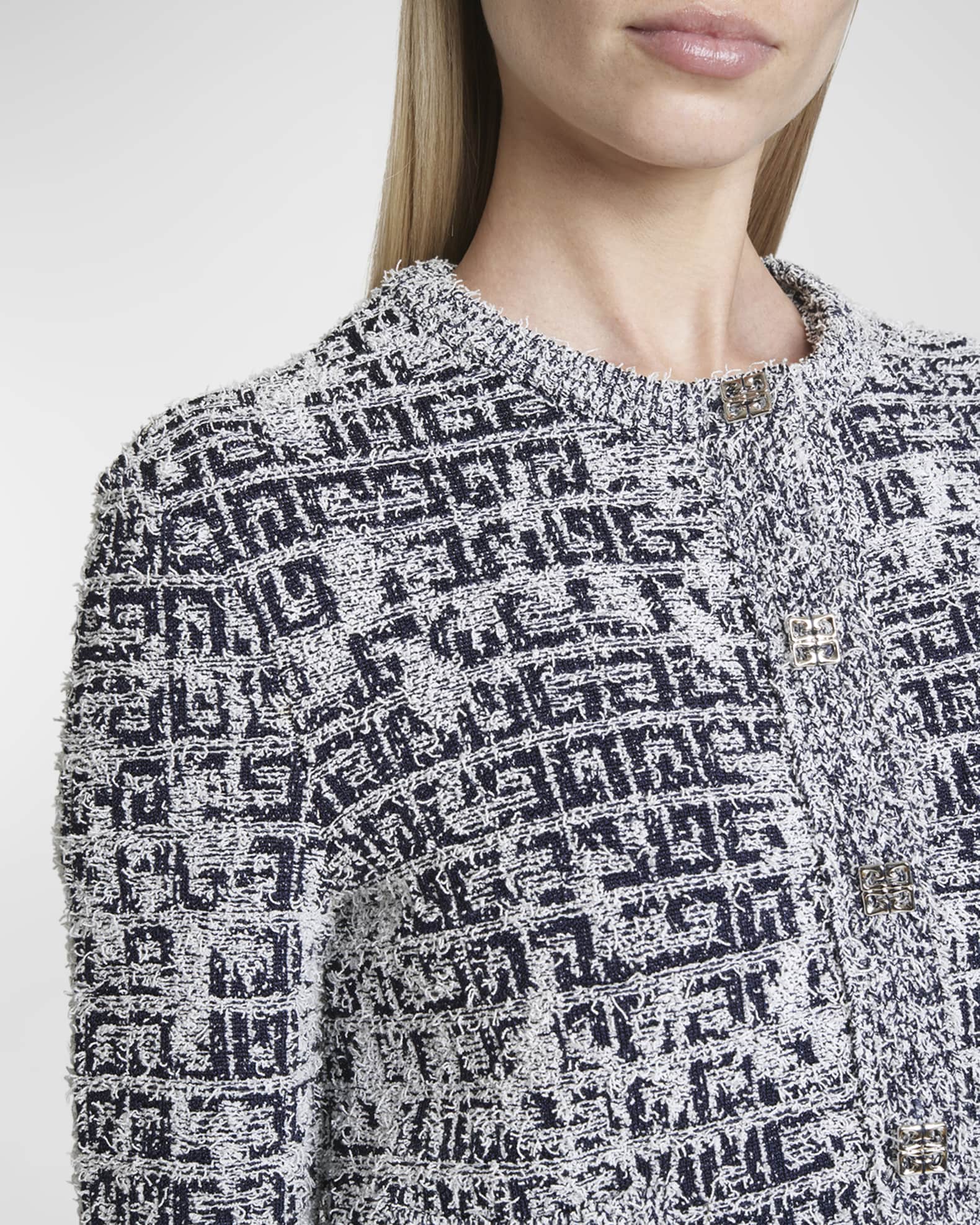 【I AM MARI】24FW★ Chloe Tweed Chiffon Tie One Piece 4G Tweed Look | Neiman Marcus