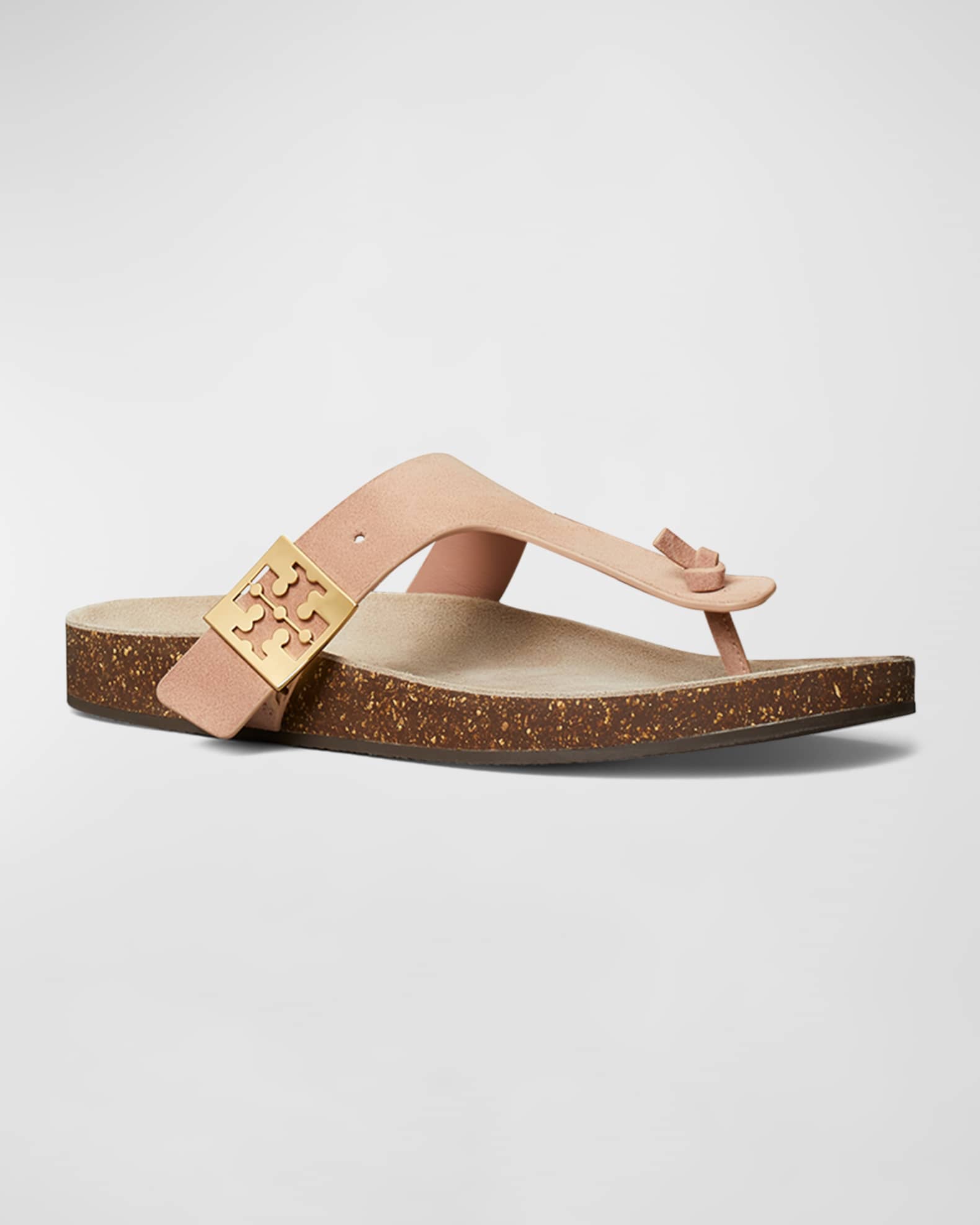 Mellow Leather Buckle Thong Sandals 1