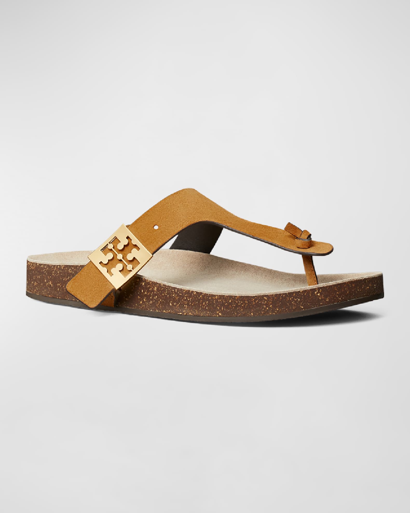 Tory Burch Mellow Leather Buckle Thong Sandals Neiman Marcus