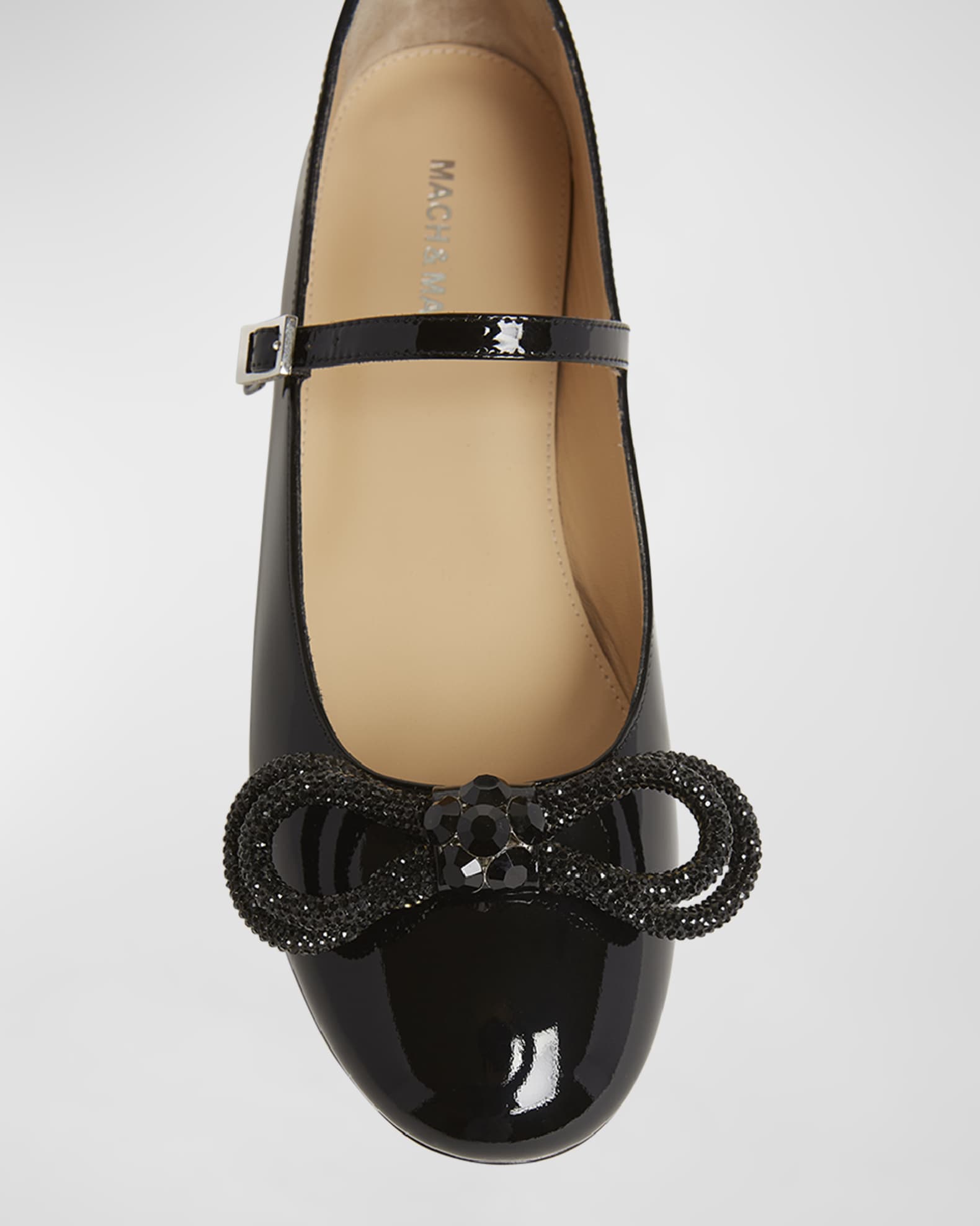 フラットシューズ MACH & MACH 'Double Bow' ballet flats (PF24S001715PAT NVY) MACH & MACH 'Double Bow' ballet flats (PF24S001715PAT NVY