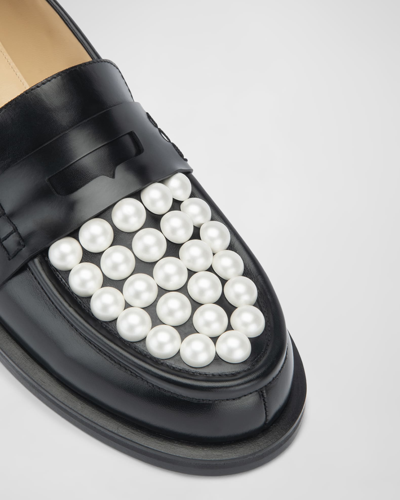 MACH & MACH Sirene Pearly Stud Penny Loafers Neiman Marcus