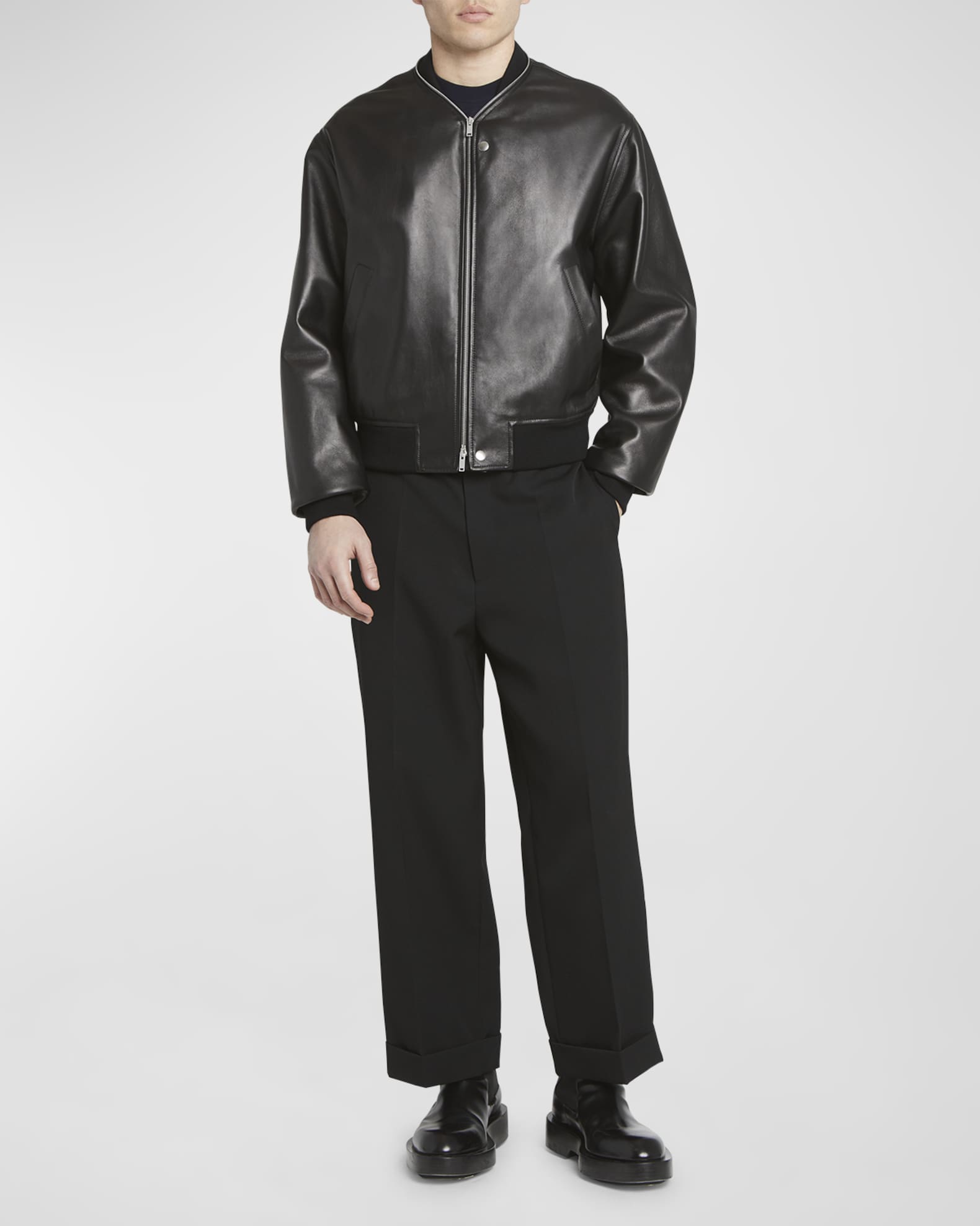 ベストセラー Bomber Leather Men's Sander Jil Jacket Marcus Neiman | 靴