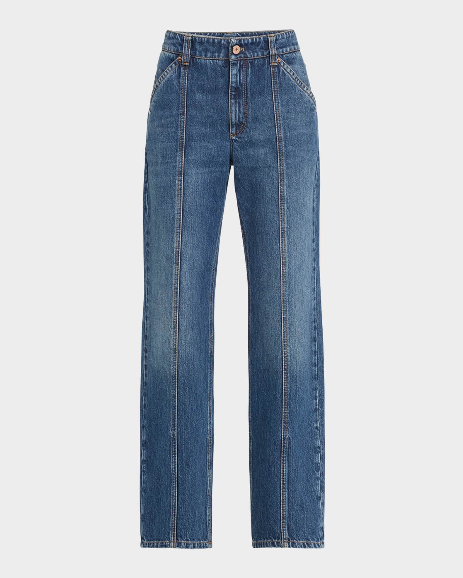 Retro Vintage Straight-Leg Jeans 0