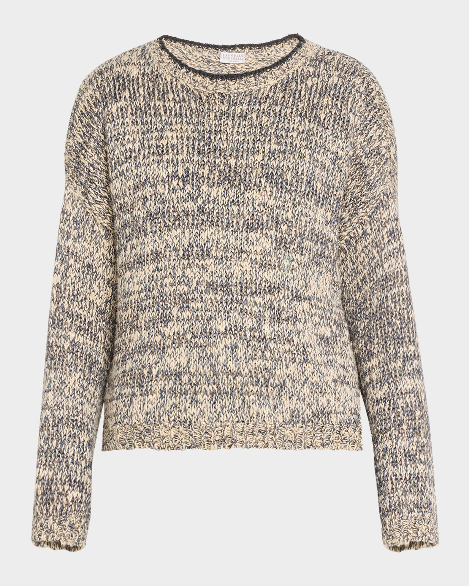 Pull Brunello Cucinelli Rayé En Mohair Mélangé - Orné De Paillettes - Taille M - Occasion Parfait état