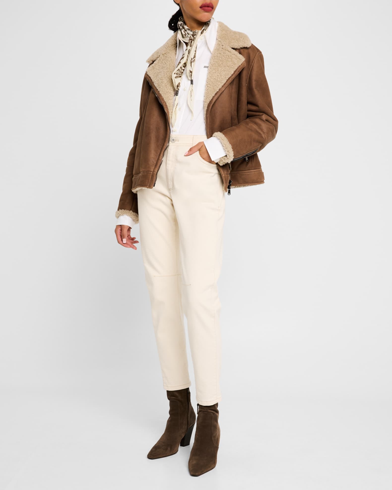 Cotton Poplin Button-Front Shirt with Monili Detail 1