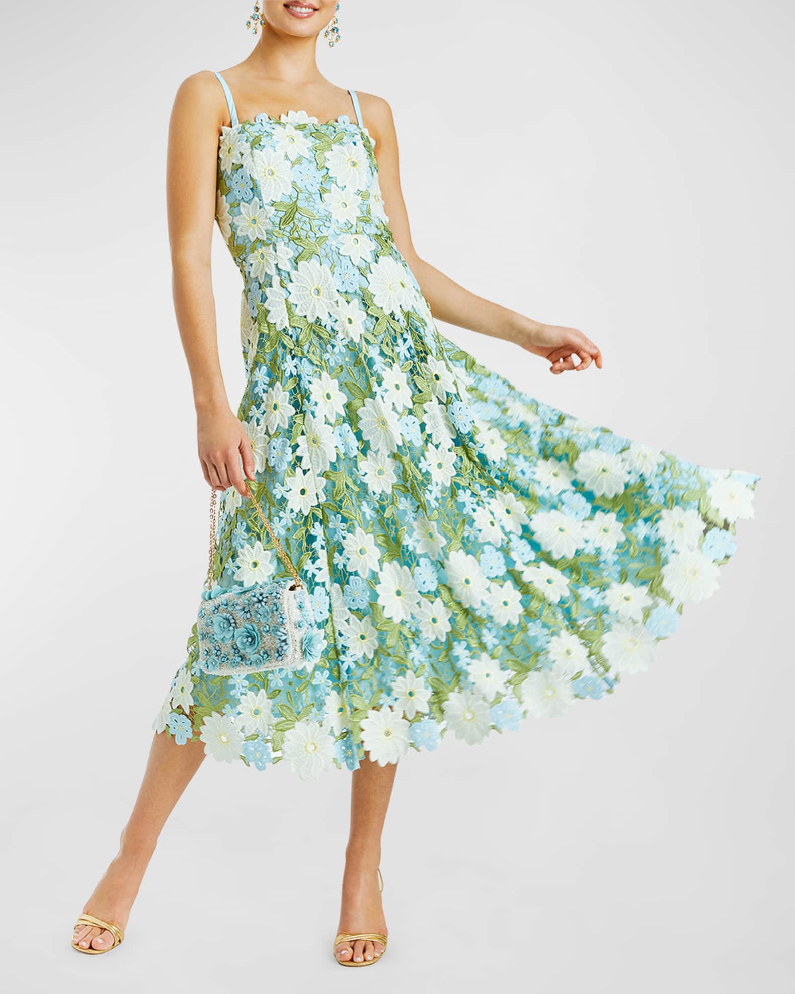 Mestiza New York Cataleya Sleeveless Floral Lace Midi Dress Neiman Marcus