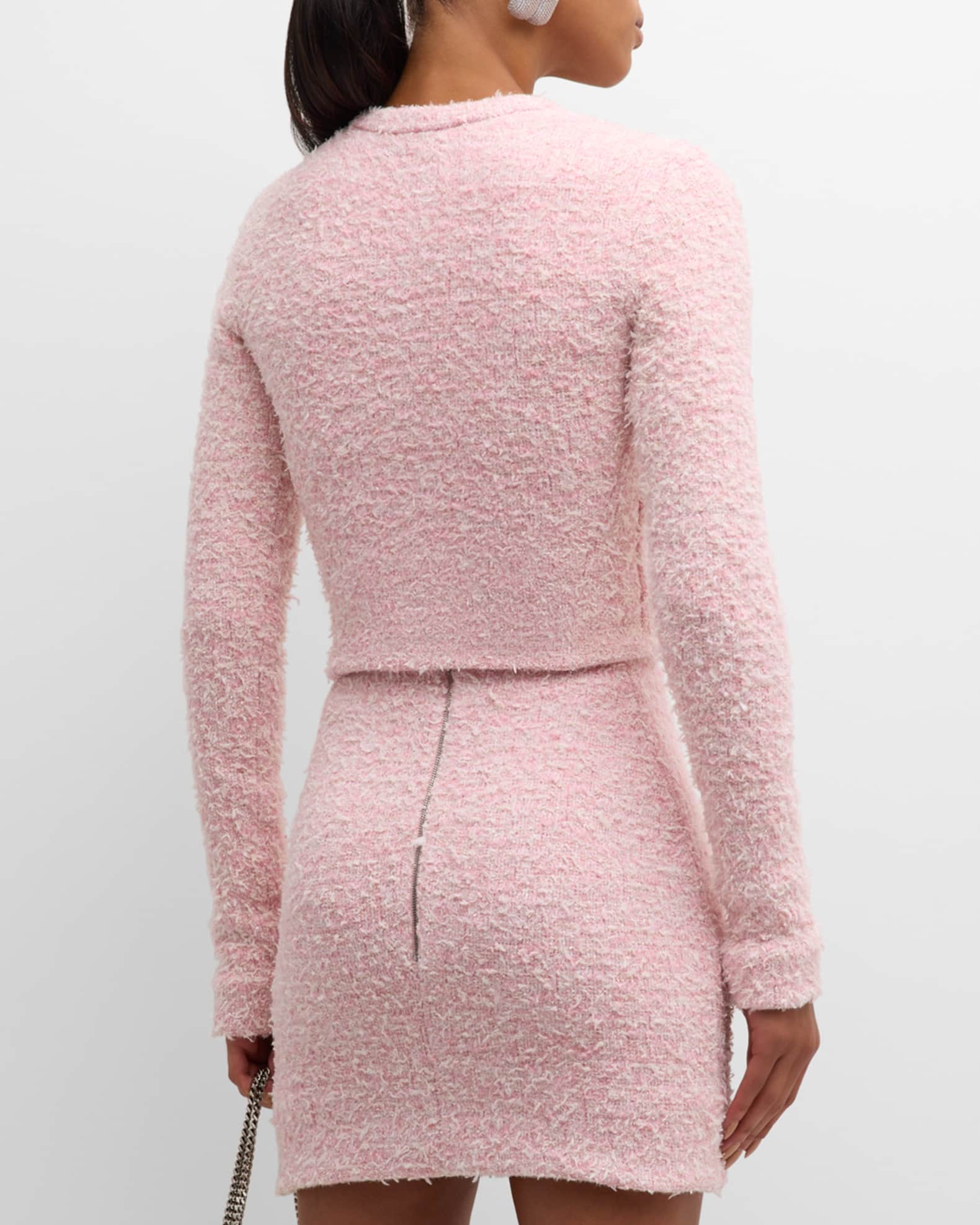 Balenciaga Cropped Tweed Cardigan | Neiman Marcus