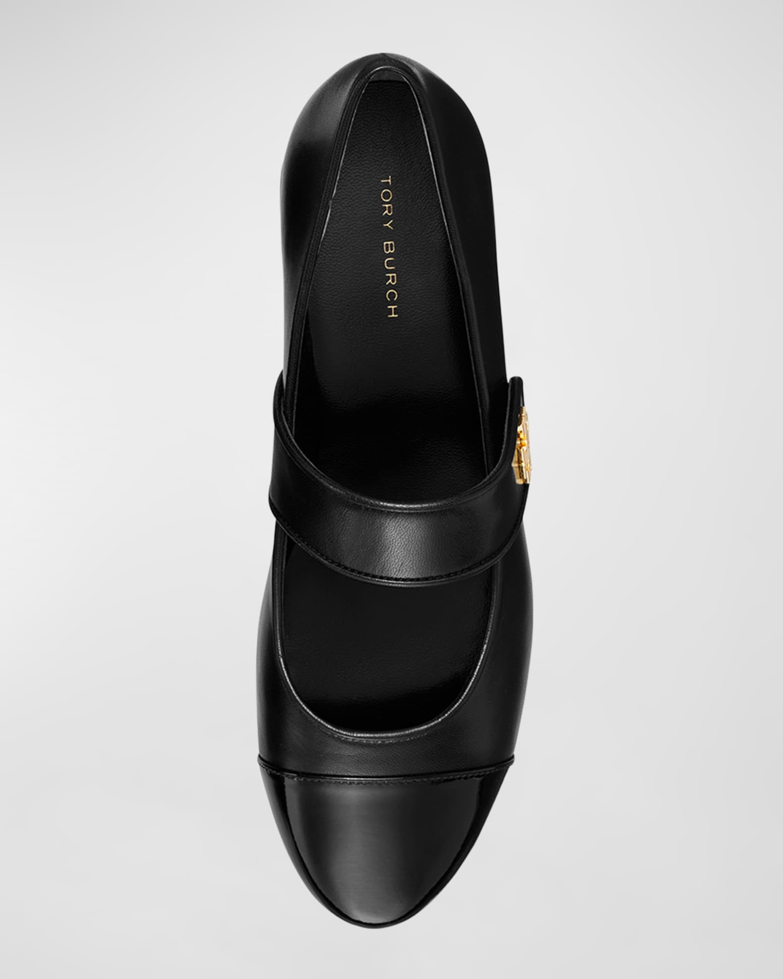 Tory Burch Mary Jane Cap Toe Leather Ballerina Flats Neiman Marcus