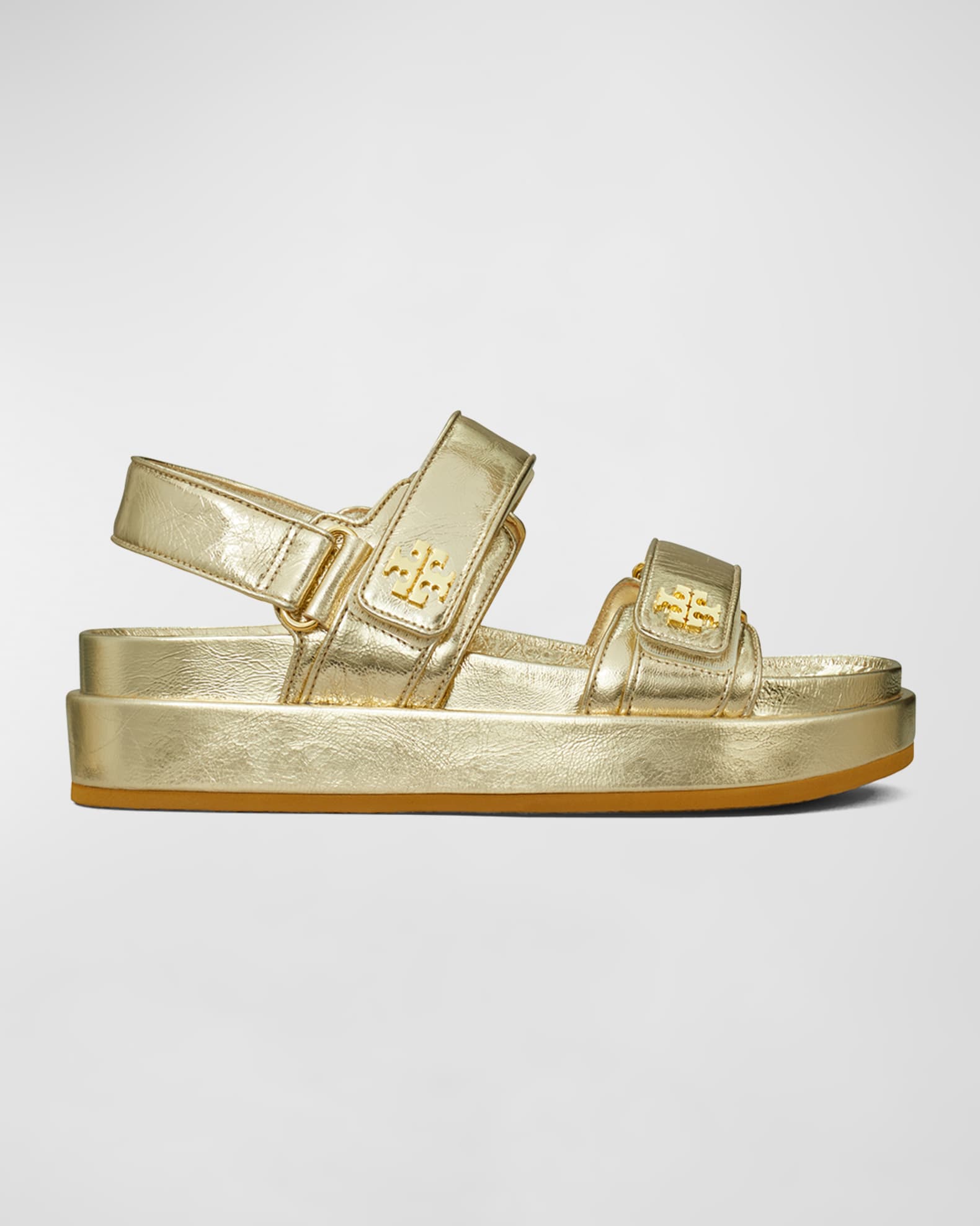 Gold tory burch sandals outlet