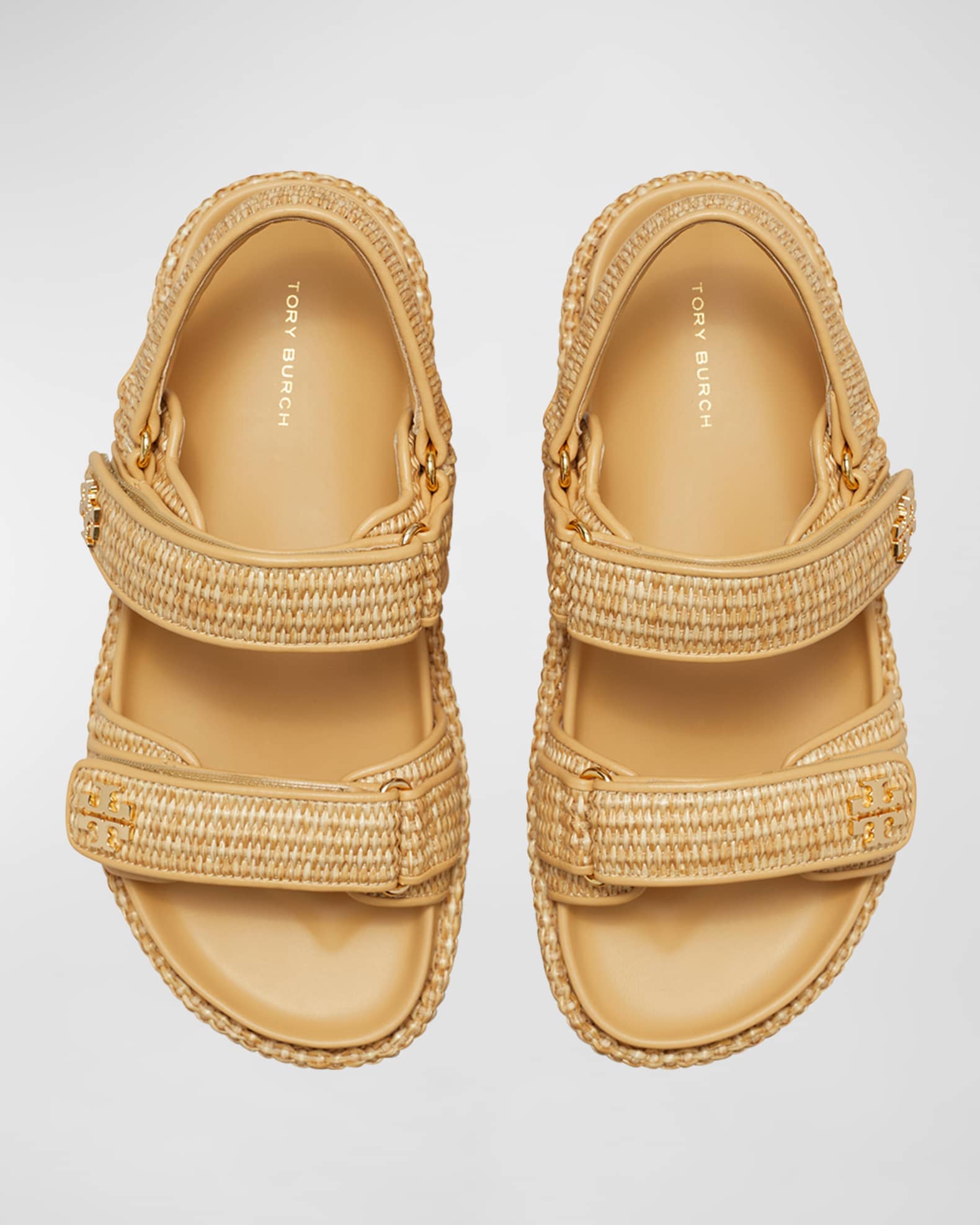 【Tory Burch】Raffia Kira Sandals ベージュ Tory Burch Kira Woven Dual-Band Sport Sandals | Neiman Marcus