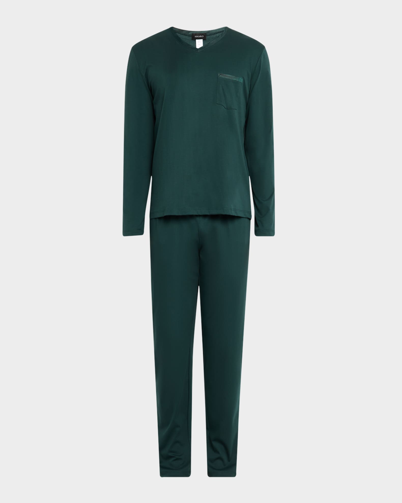 Men's Night Selection Mercerized Cotton Long Pajama Set 0