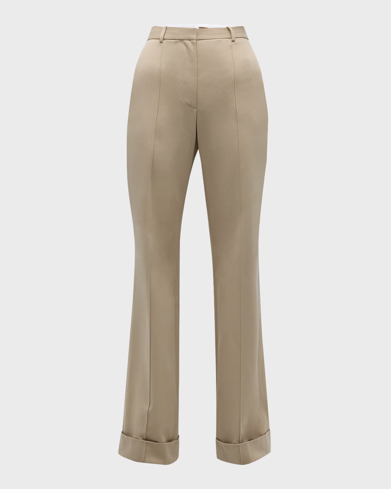 Adam Lippes Deeda Bootcut Cotton Twill Pants Neiman Marcus