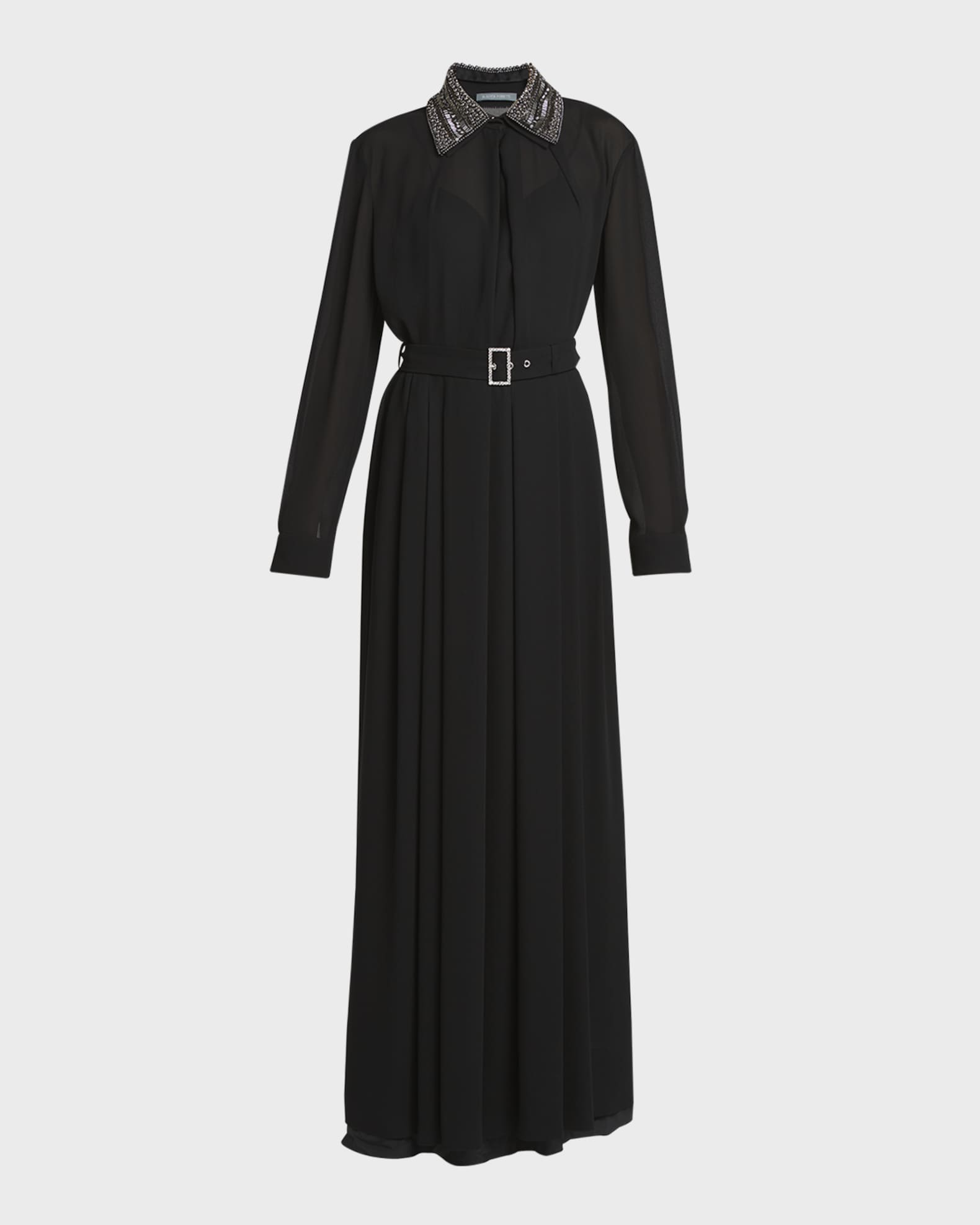 Buy > Satin long dress with pleats | Alberta Ferretti