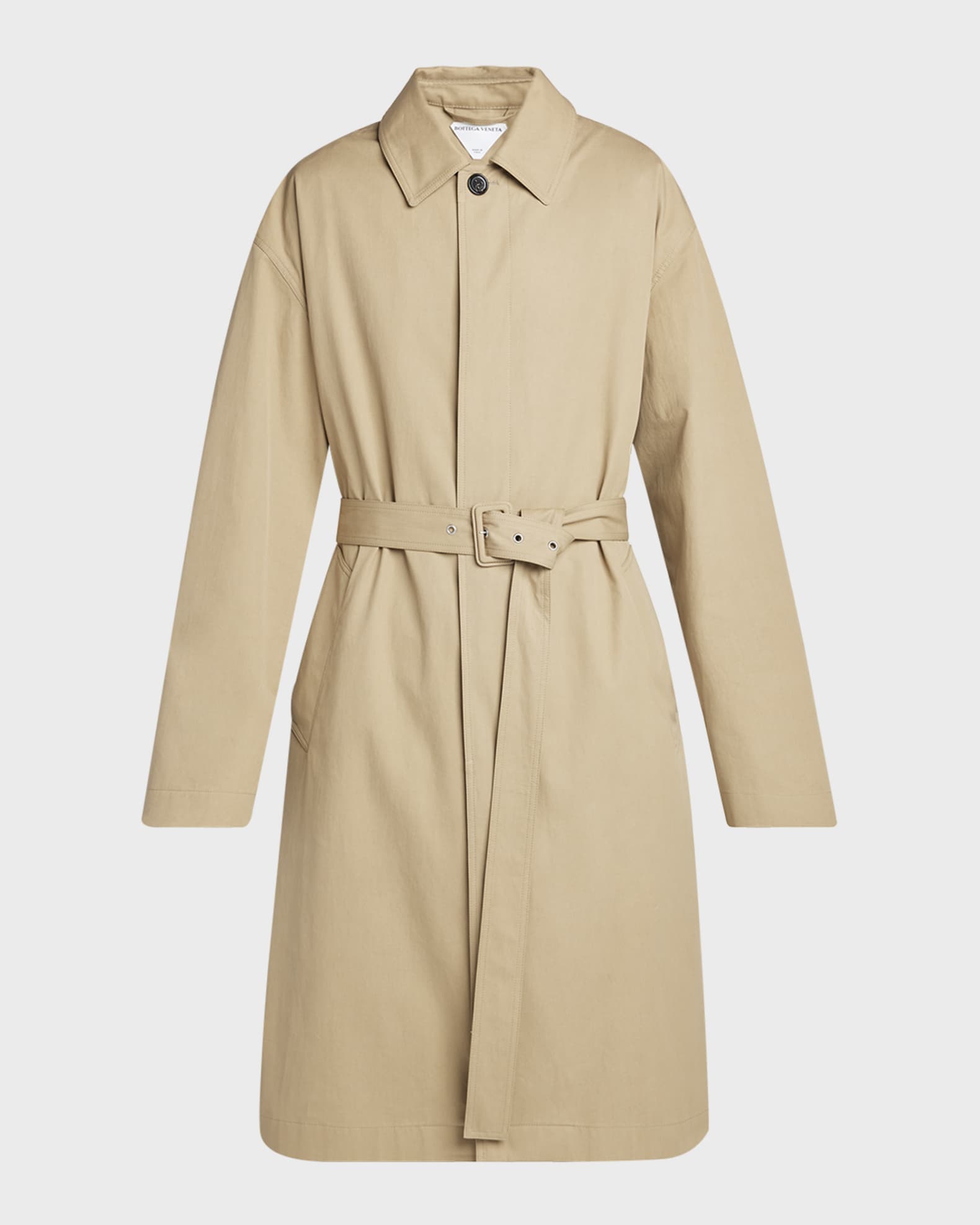 Men's Check-Lined Twill Trench Coat 0