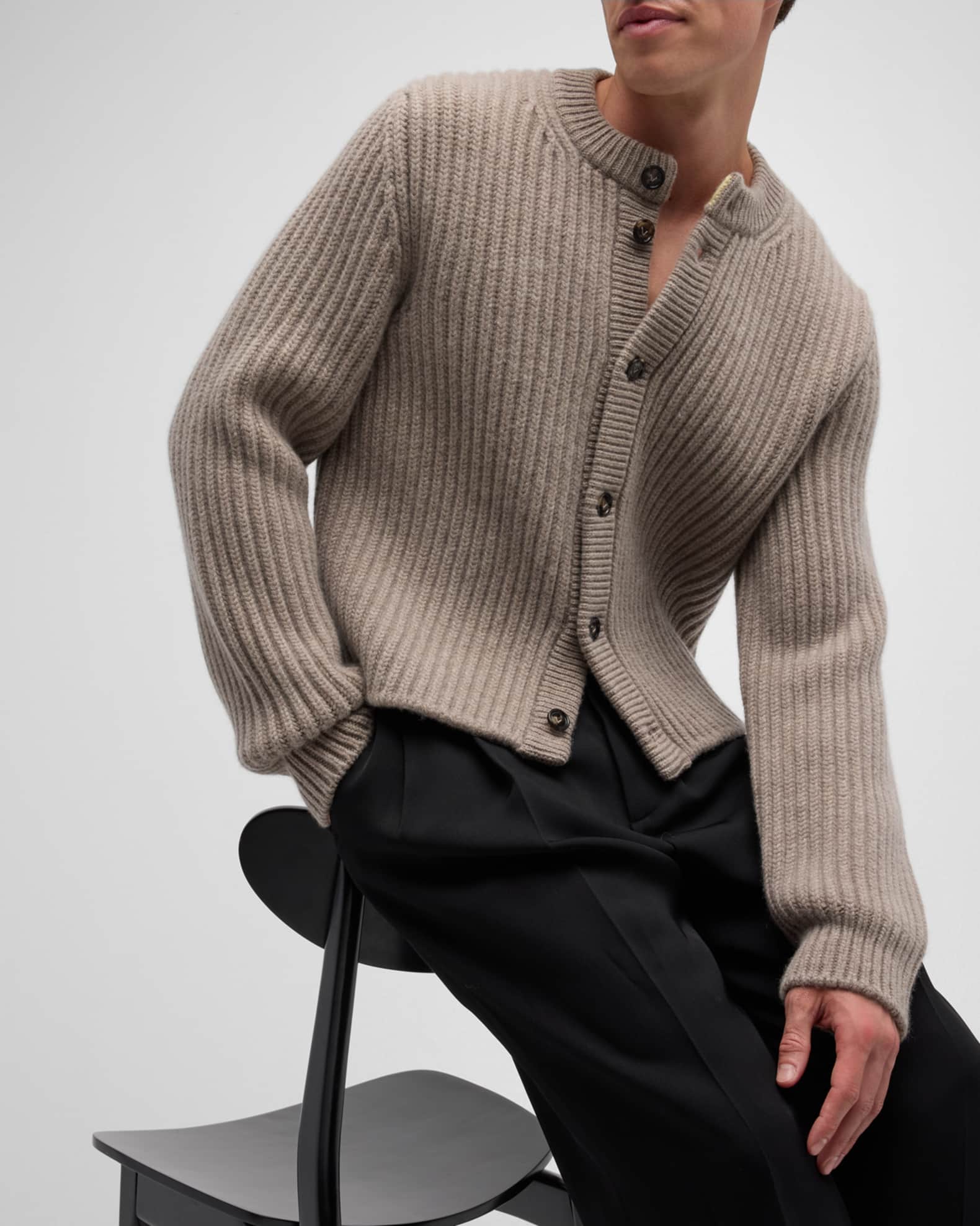 Bottega Veneta Men's Wool-Cashmere Cardigan | Neiman Marcus