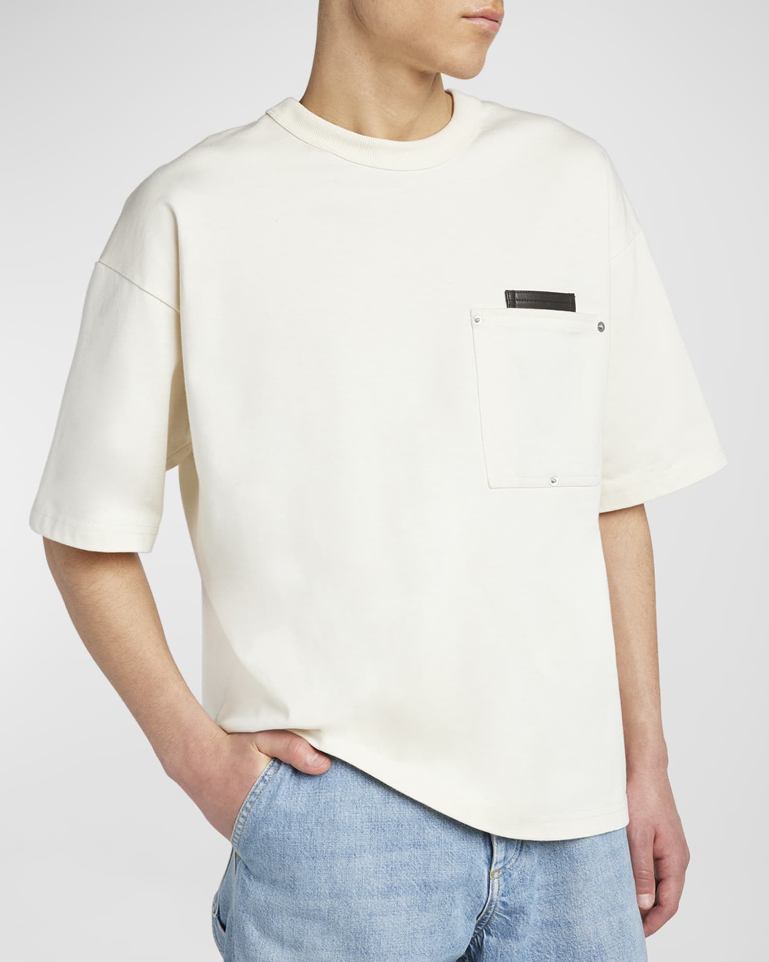 【BOTTEGA VENETA-2024SS】 メンズ 半袖Tシャツ - ホワイト Bottega Veneta Men's Heavy Japanese Jersey T-Shirt | Neiman