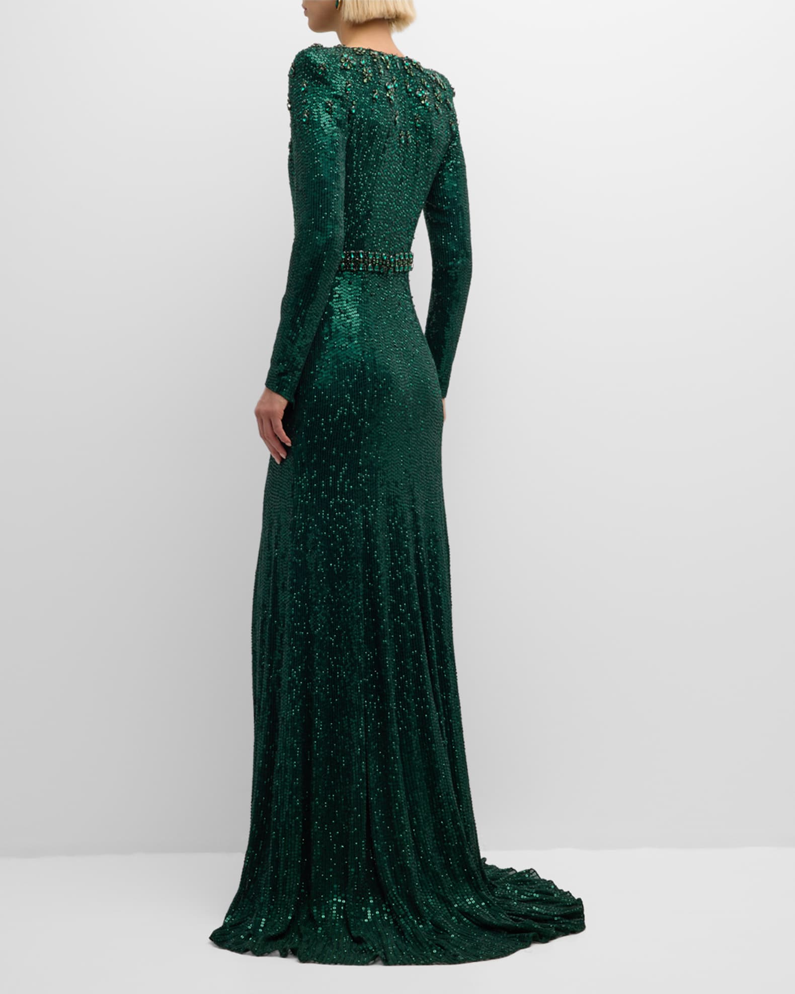 Jenny Packham Georgia Sequin Gown with Crystal Jenny Packham Georgia Sequin Gown with Crystal