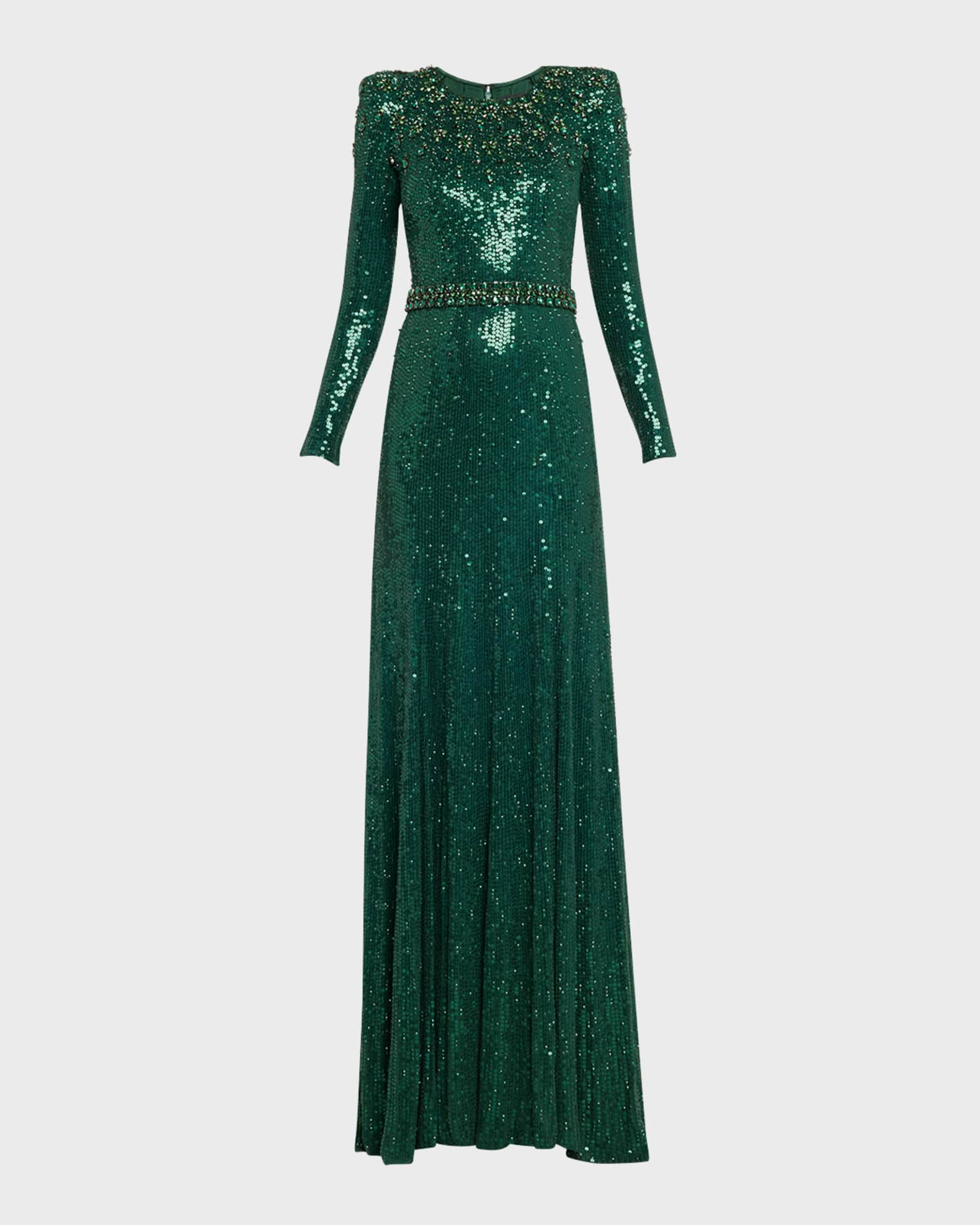 Jenny Packham Georgia Sequin Gown with Crystal Jenny Packham Georgia Sequin Gown with Crystal