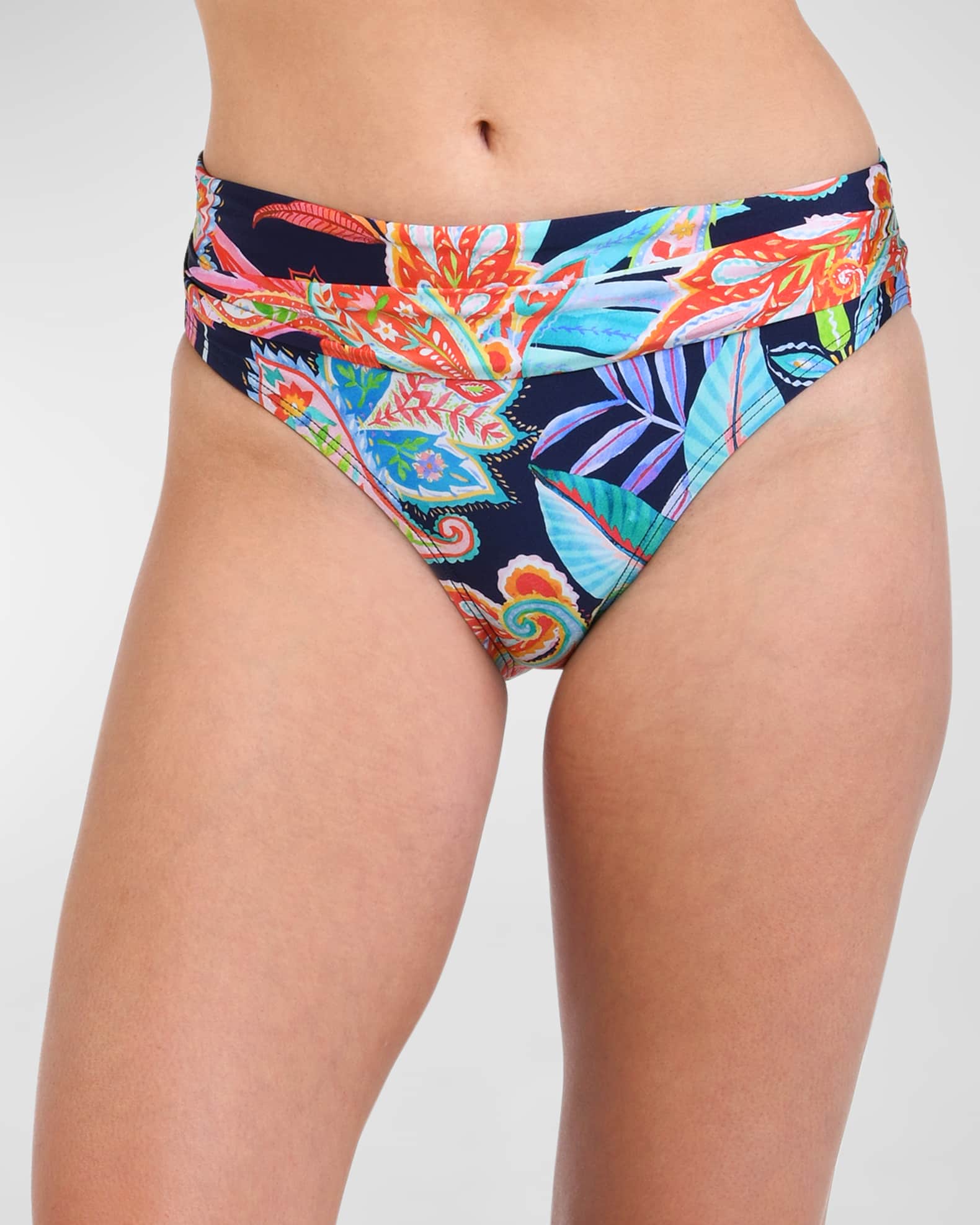 Tropidelic Paisley Shirred Bikini Bottoms 1