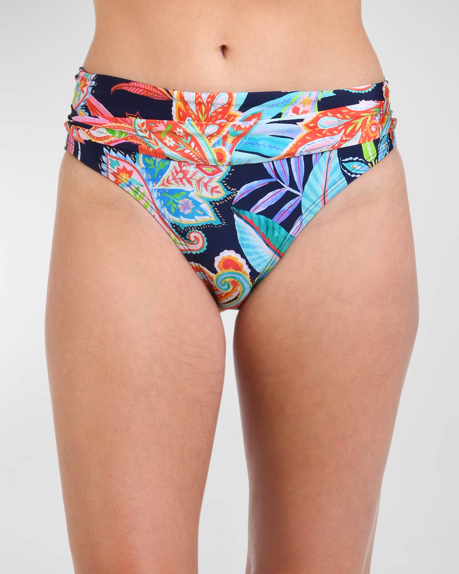 Tropidelic Paisley Shirred Bikini Bottoms 0