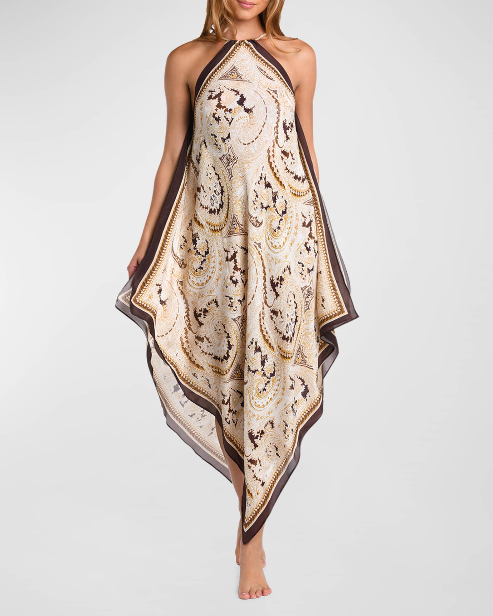 Paisley Halter Neck Midi Dress