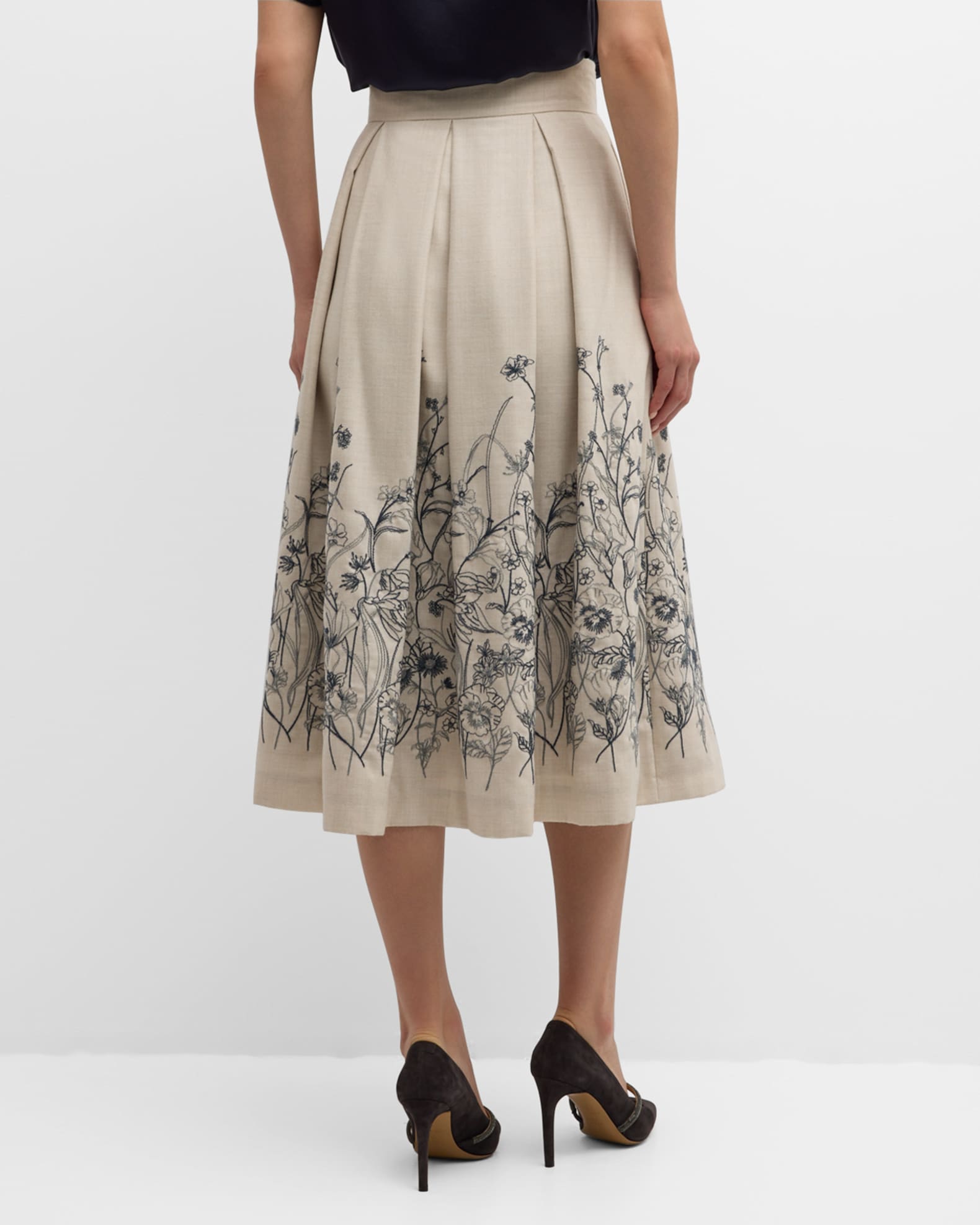 Embroidered Half Flared Skirt main image 1