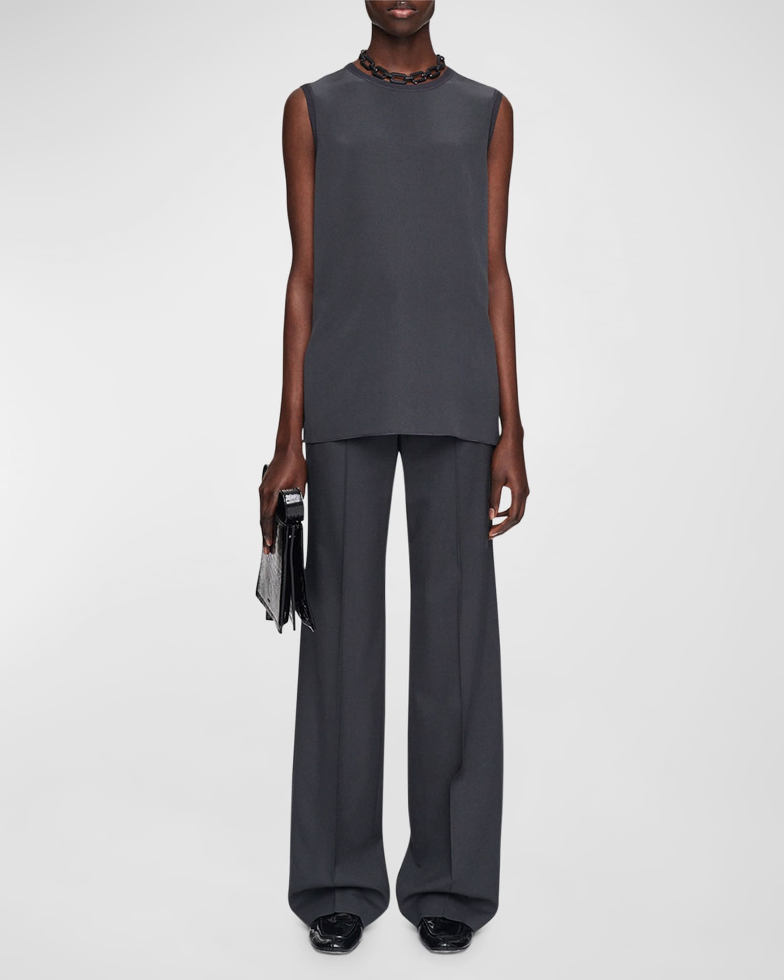 Bley Crewneck Ribbed-Trim Blouse 1