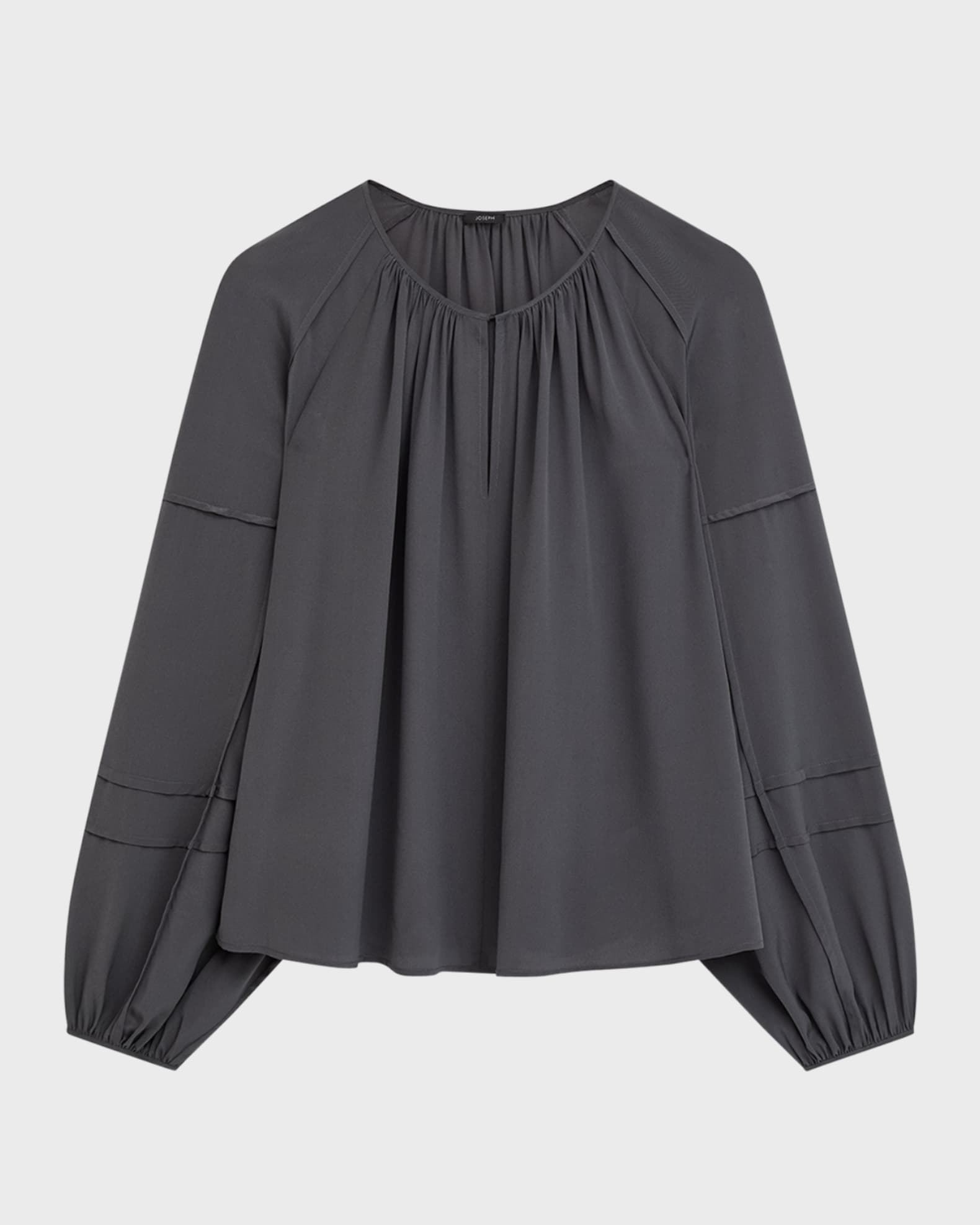Joseph Havre Ruched Raglan-Sleeve Silk Blouse