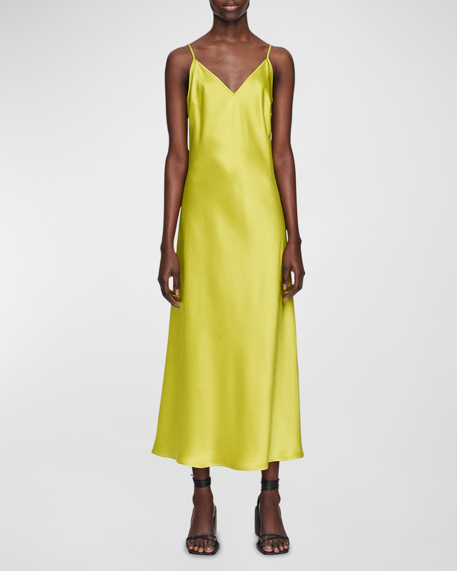 Joseph Clea Silk Satin Midi Slip Dress | Neiman Marcus