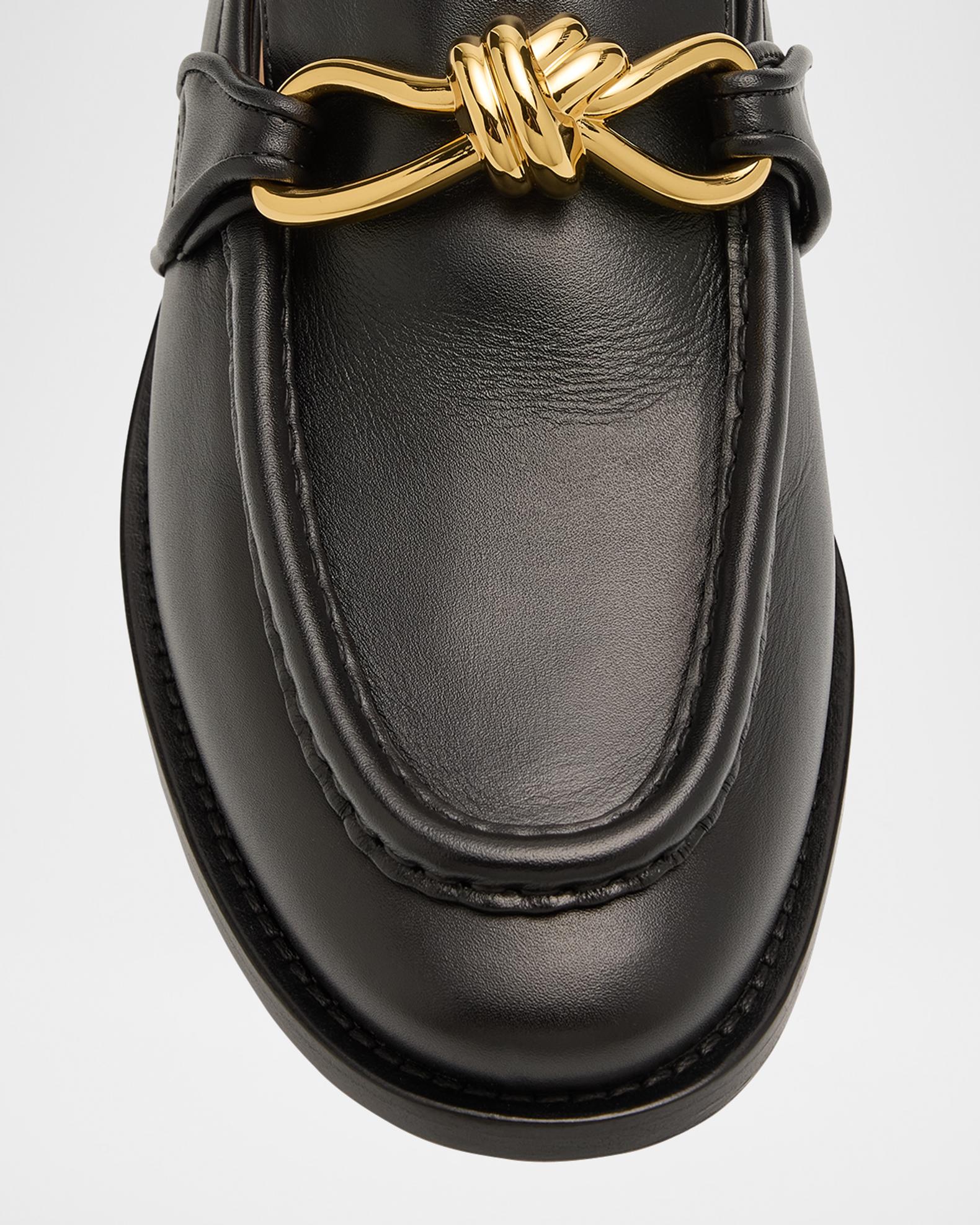 Men’s Bottega Veneta Astaire Black Loafers with Gold Knot Bottega Veneta Bottega Veneta `Astaire` loafers | Men main image 4