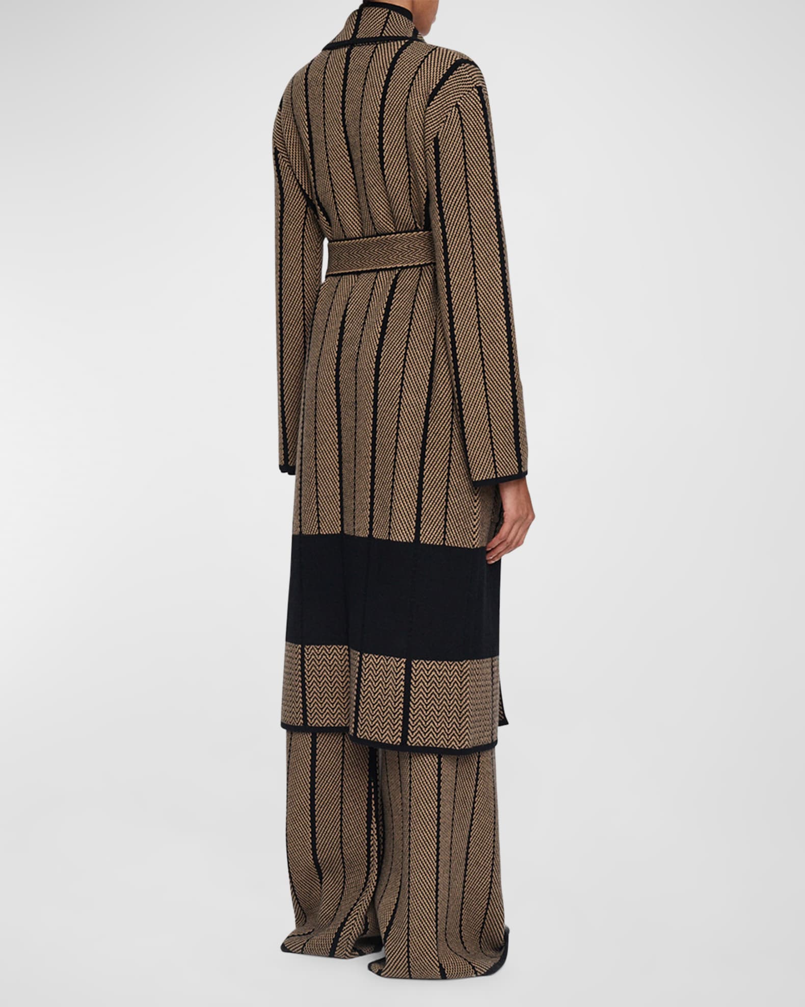 Wrap-Front Chevron Jacquard Coat 1