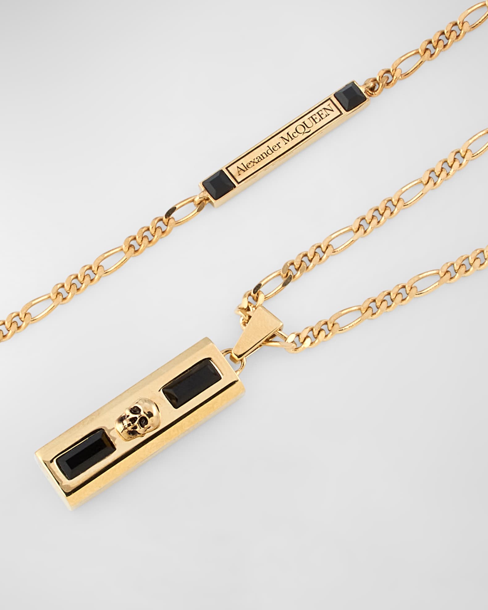 ネックレス・ペンダント alexander mcqueen Alexander McQueen Bijoux Golden McQueen Men's Twin Jewel Necklace | Neiman Marcus