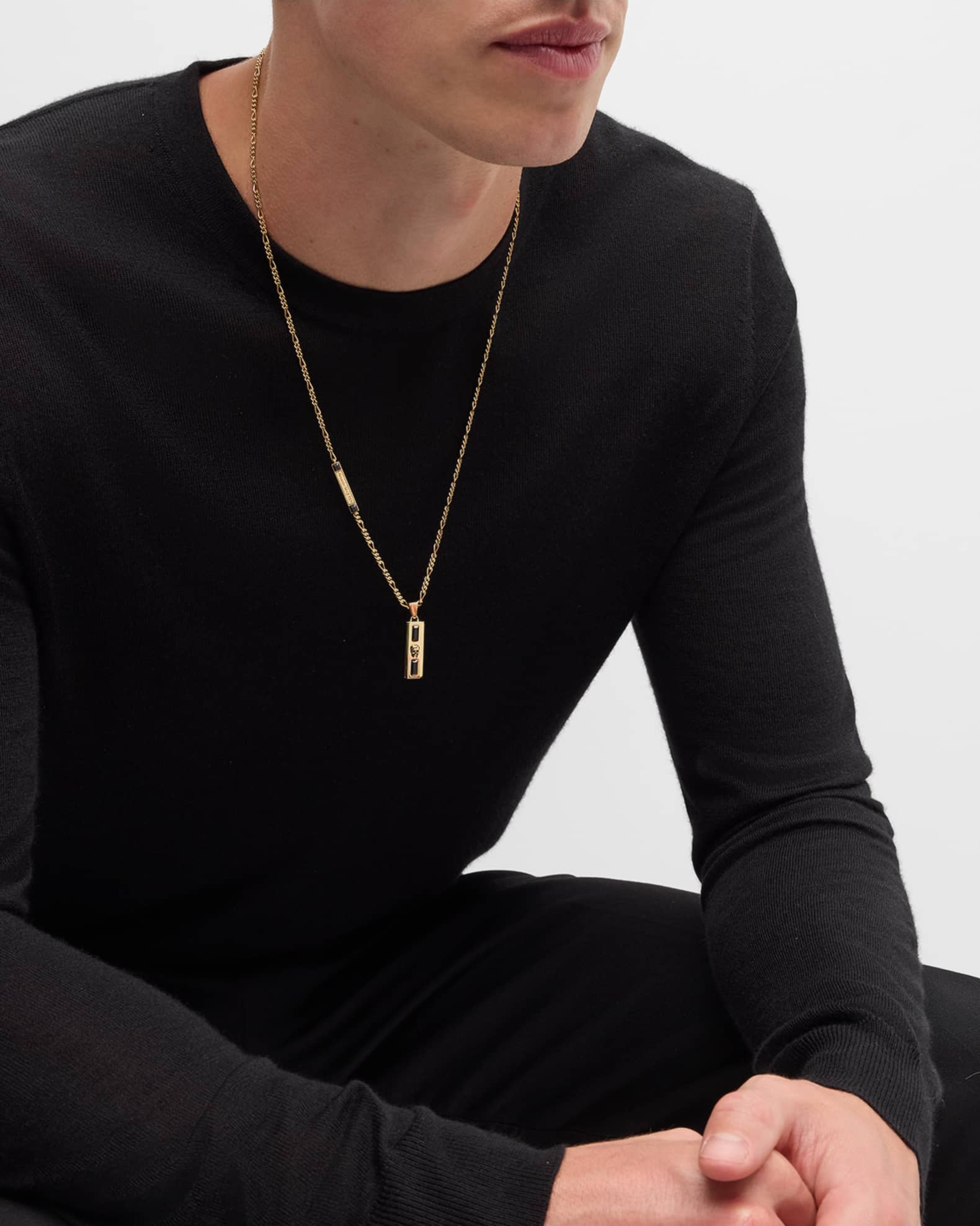 ALEXANDER MCQUEEN  チェーンジュエルネックレス McQueen Men's Twin Jewel Necklace | Neiman Marcus