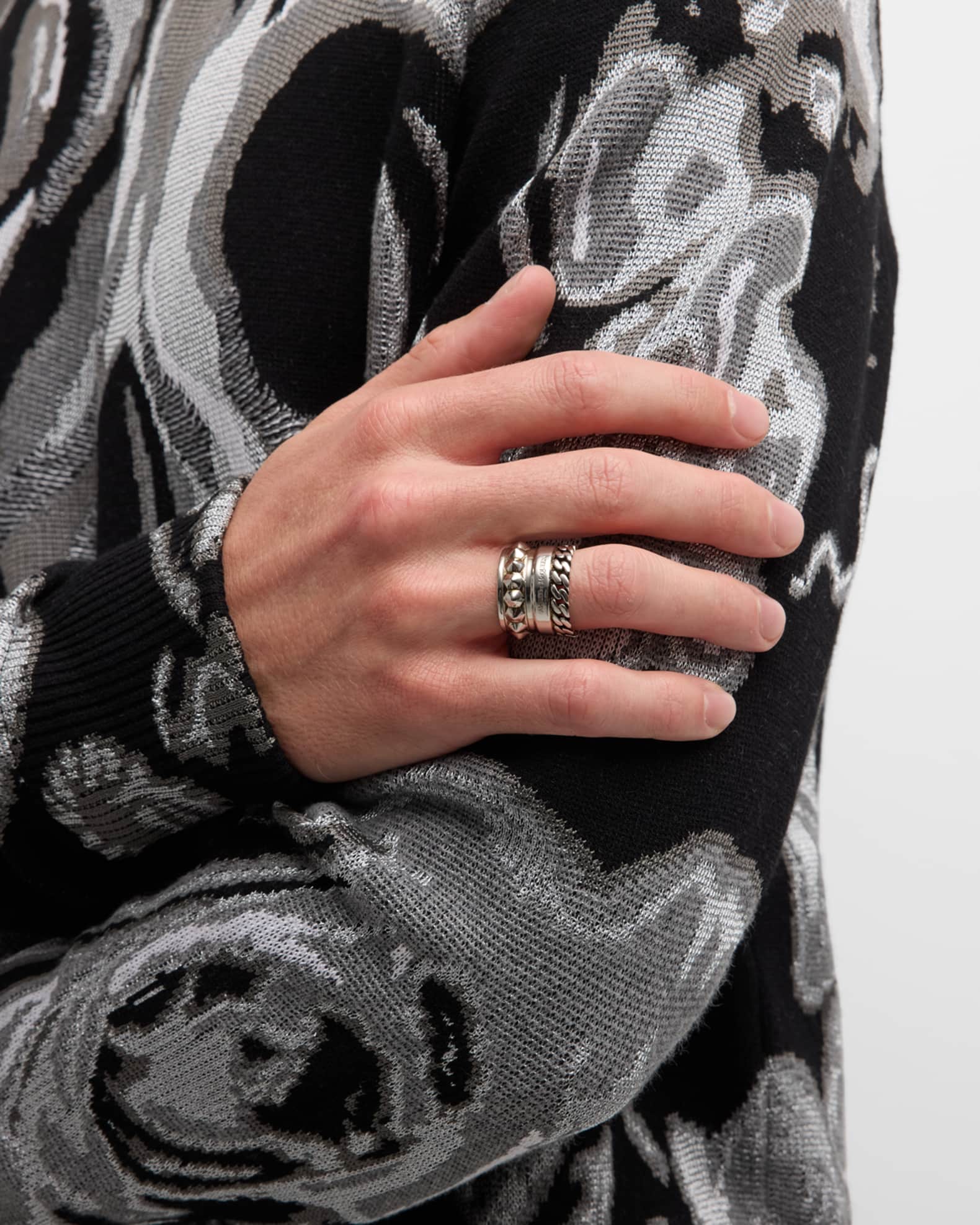 Alexander McQueen Men s Punk Multi Layer Ring Neiman Marcus