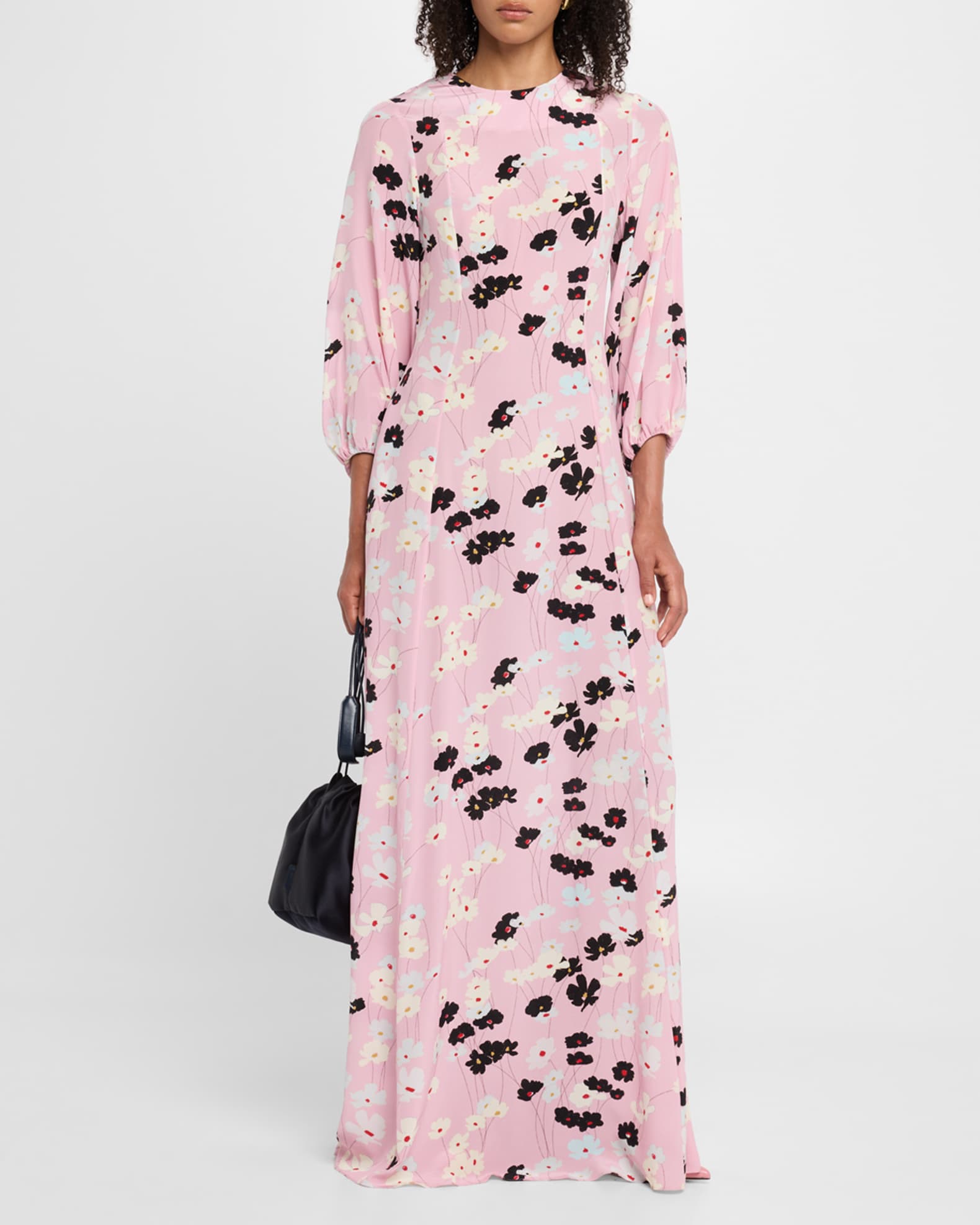 Roxette Long Floral Silk Dress 1