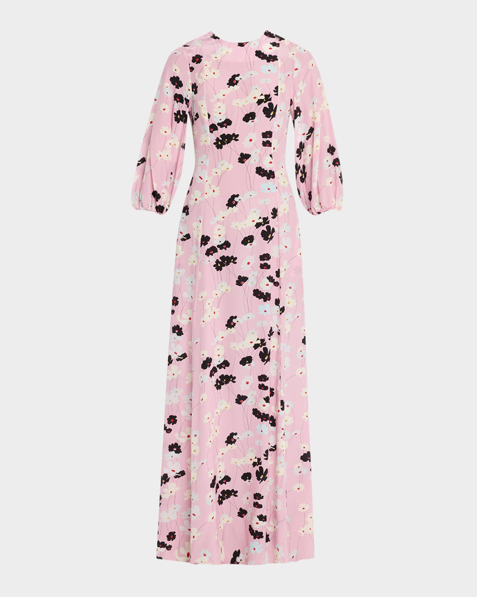 Roxette Long Floral Silk Dress 0