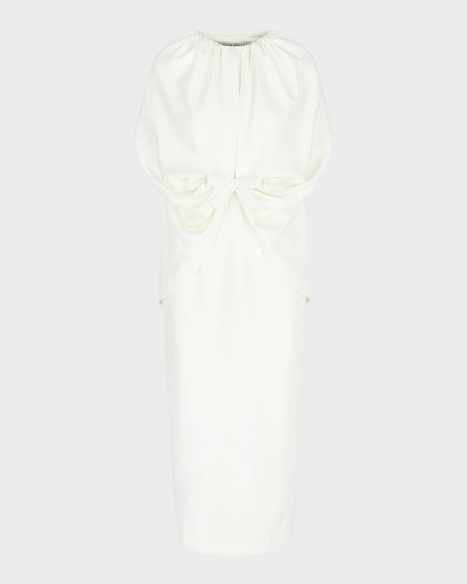 Ruched Waist Long Cape Dress 0