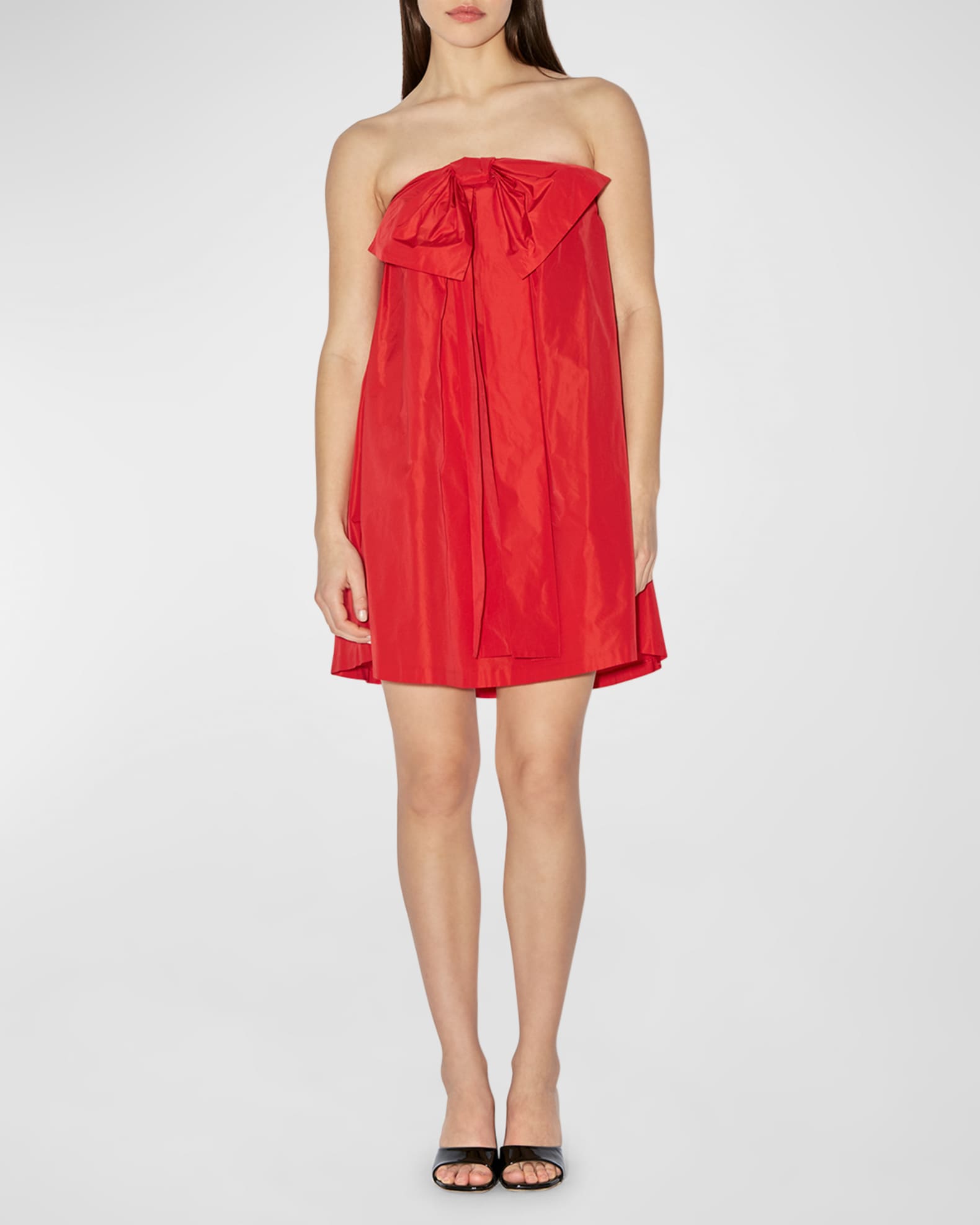 Bow Strapless Babydoll Mini Dress 1