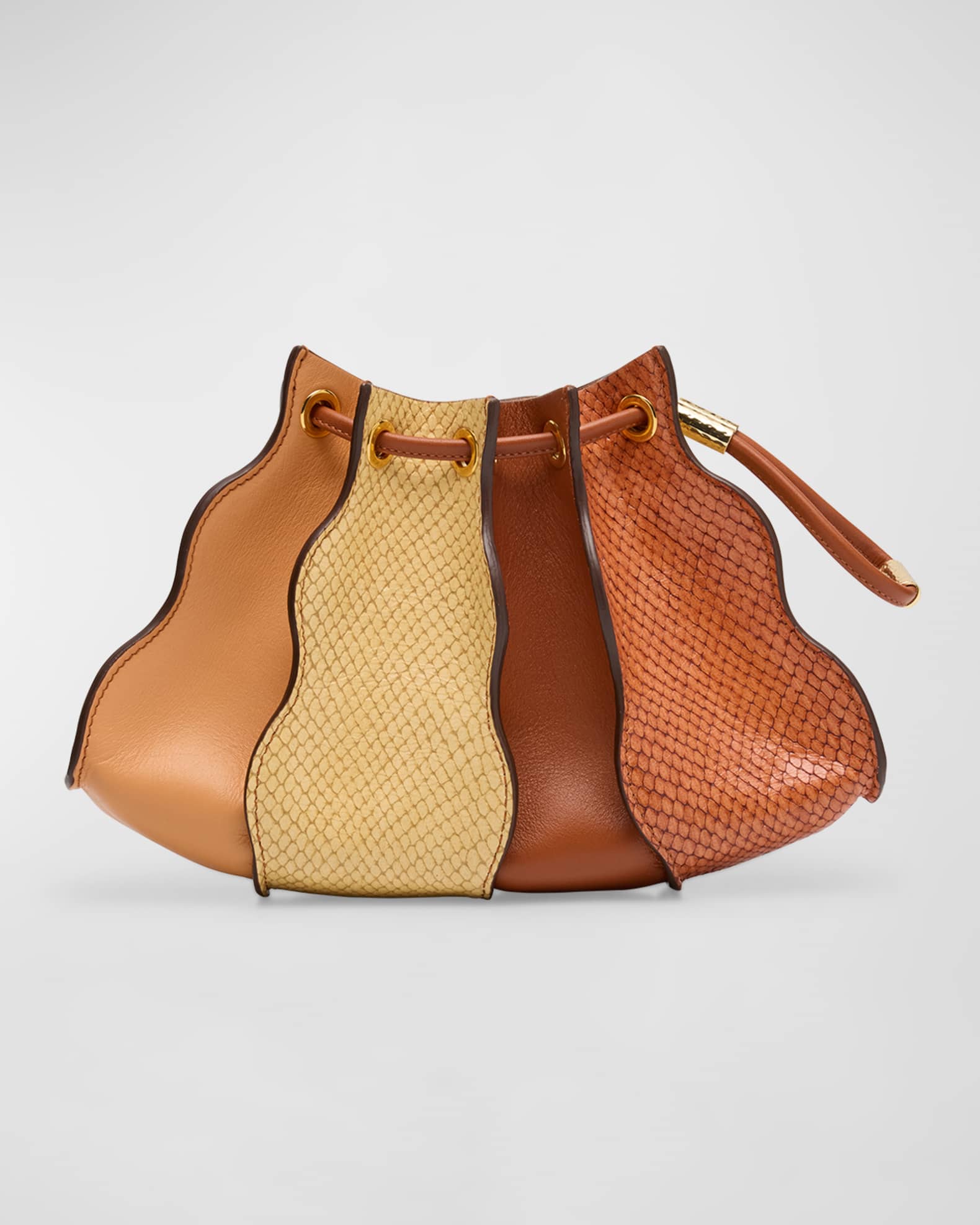 Ulla Johnson Adria Multicolor Pleated Wave Wristlet