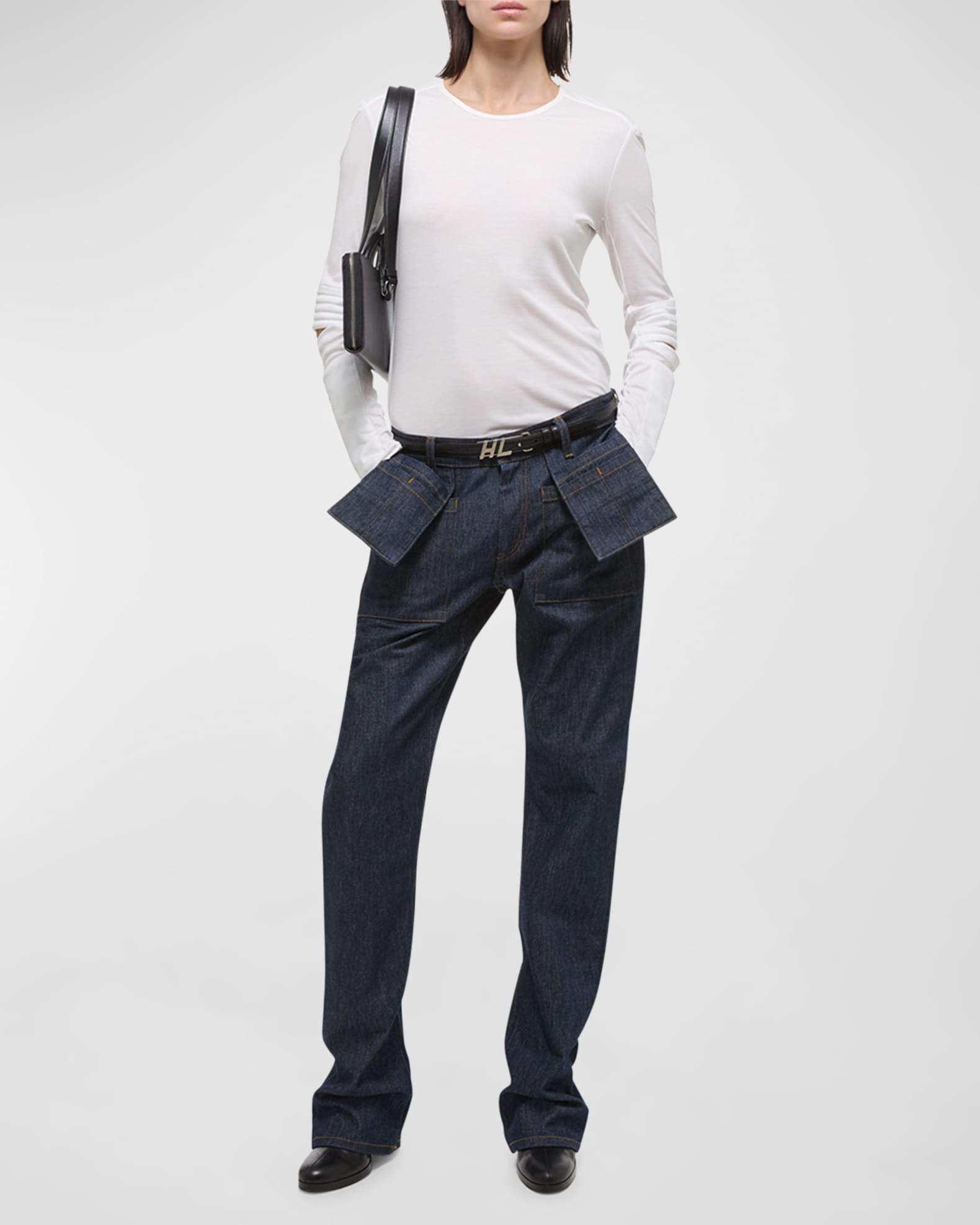 Helmut Lang Straight-Leg Utility Jeans | Neiman Marcus