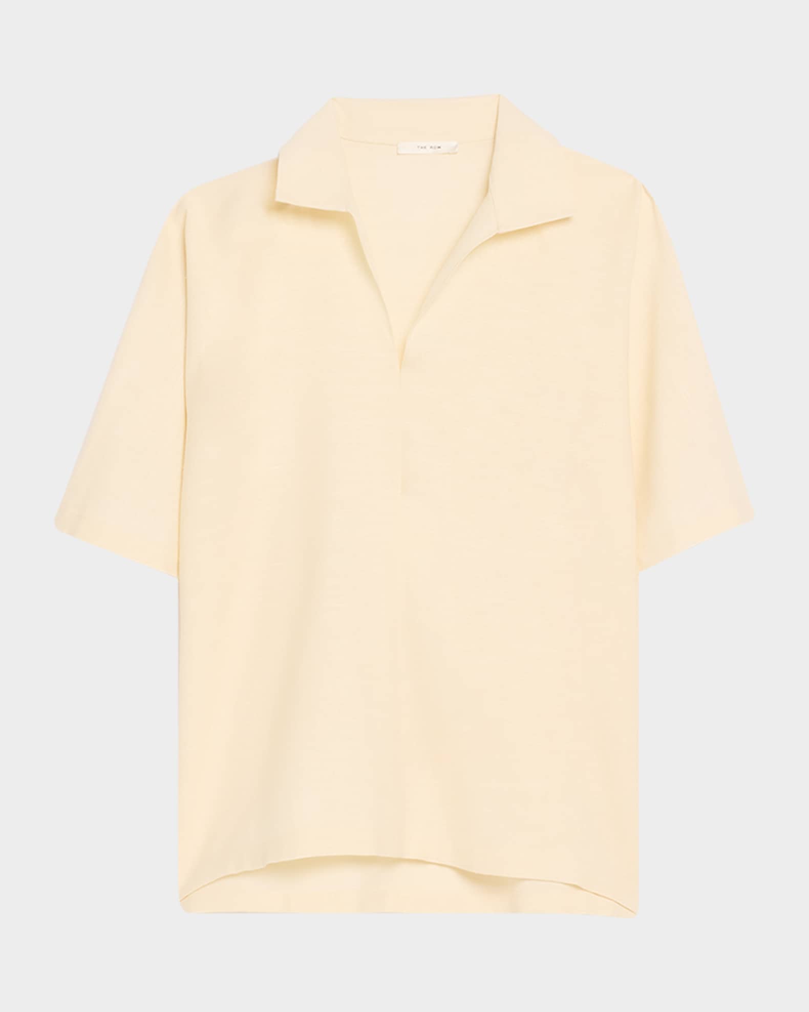 THE ROW Wen Short-Sleeve Collared Top