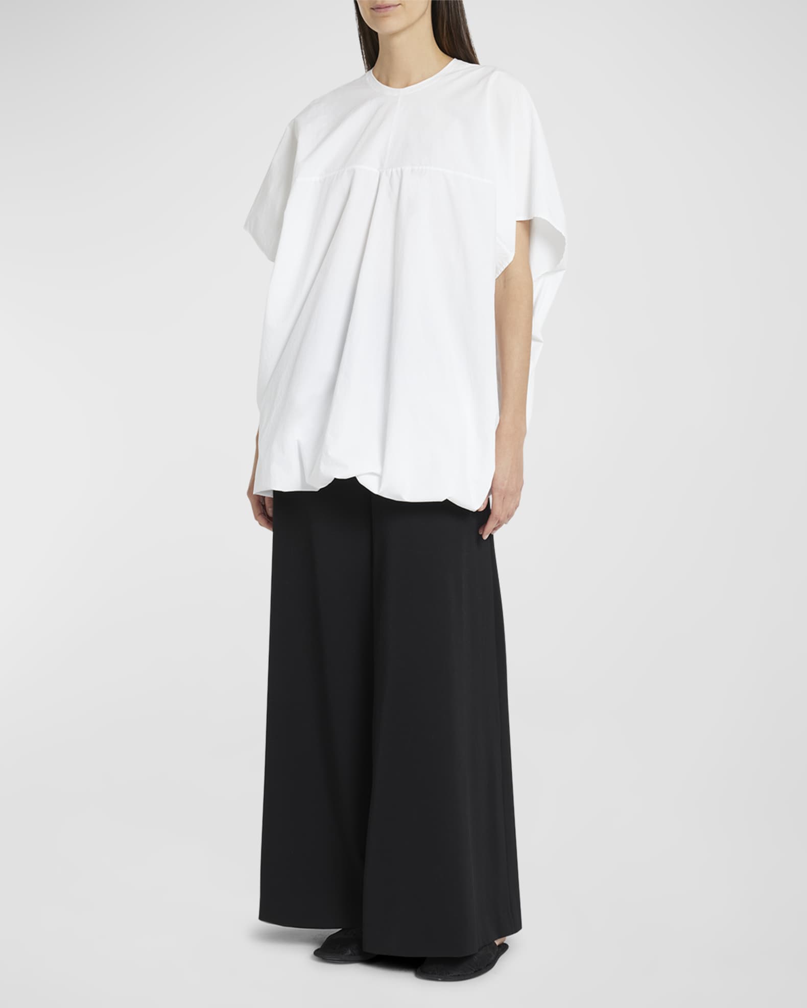 V-Neck Drawstring Crop Top with Balloon Sleeves – Stylish Streetwear