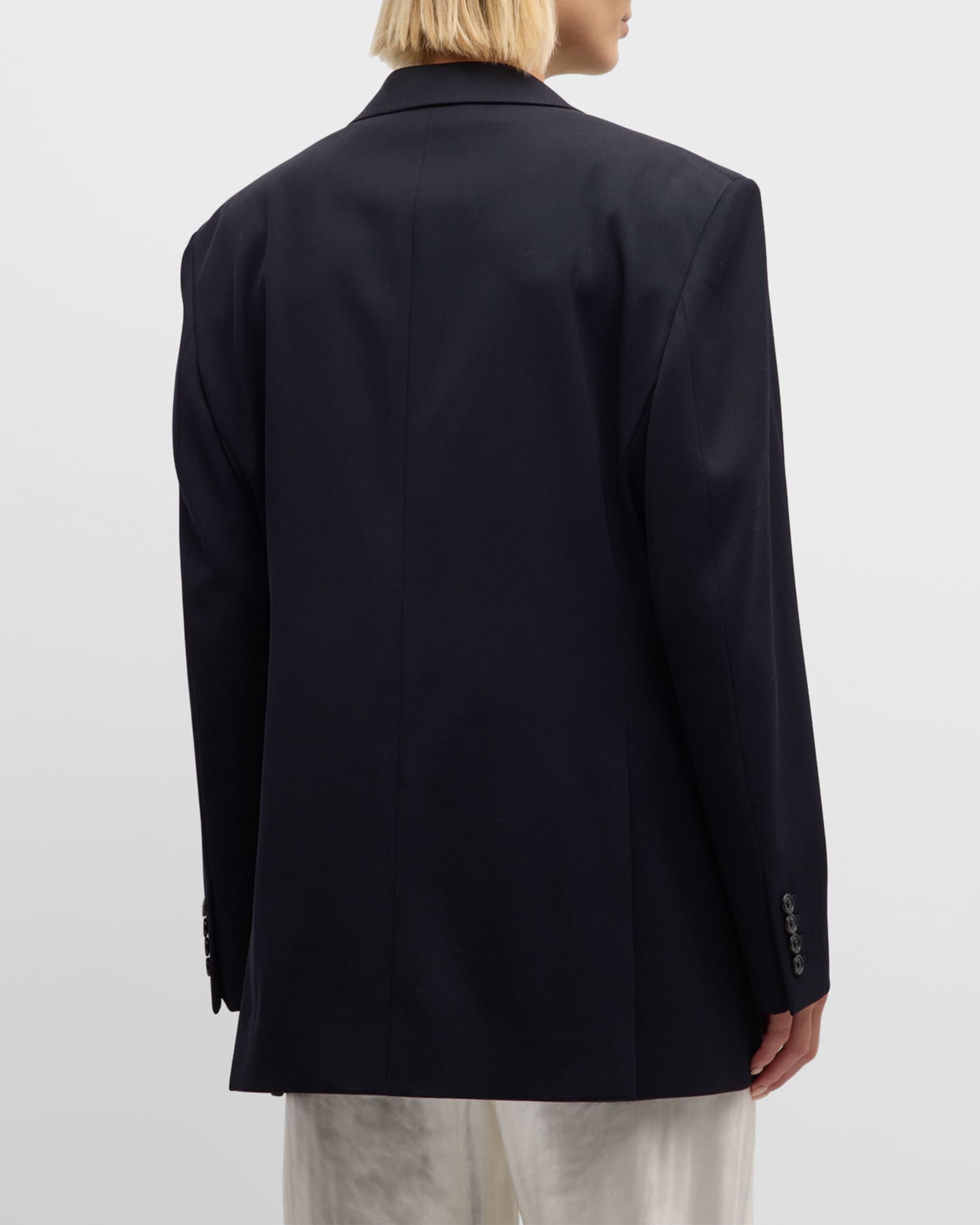 THE ROW Lela Oversized Wool Twill Double-Breasted Jacket | Neiman Marcus