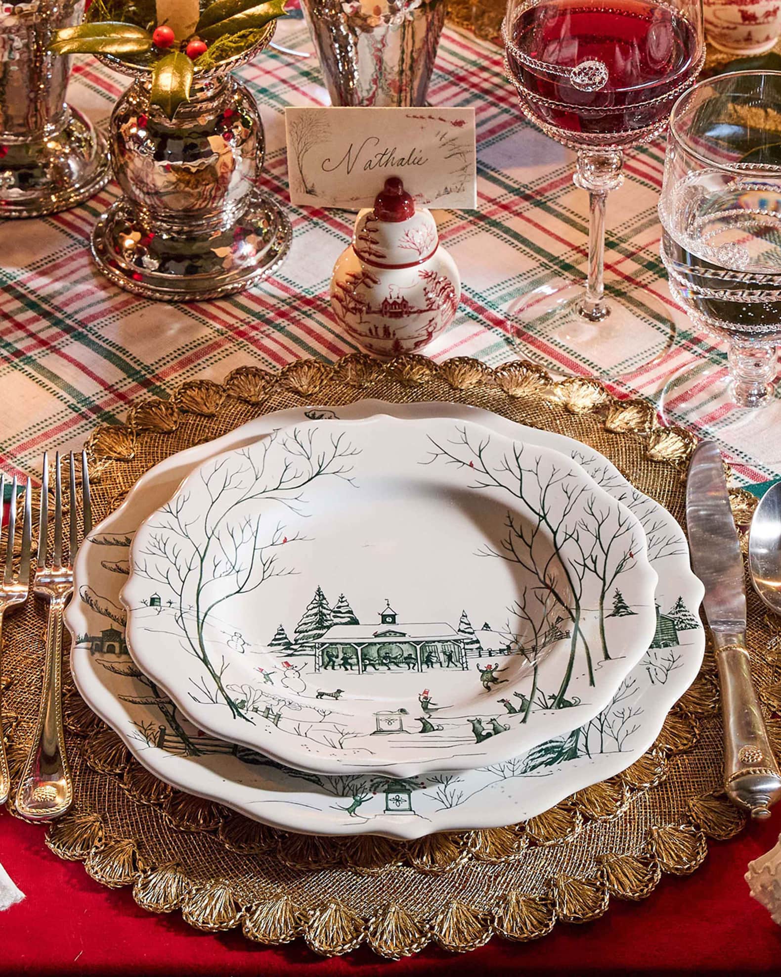 Juliska Country Estate Winter Frolic Dinner Evergreen Neiman Marcus