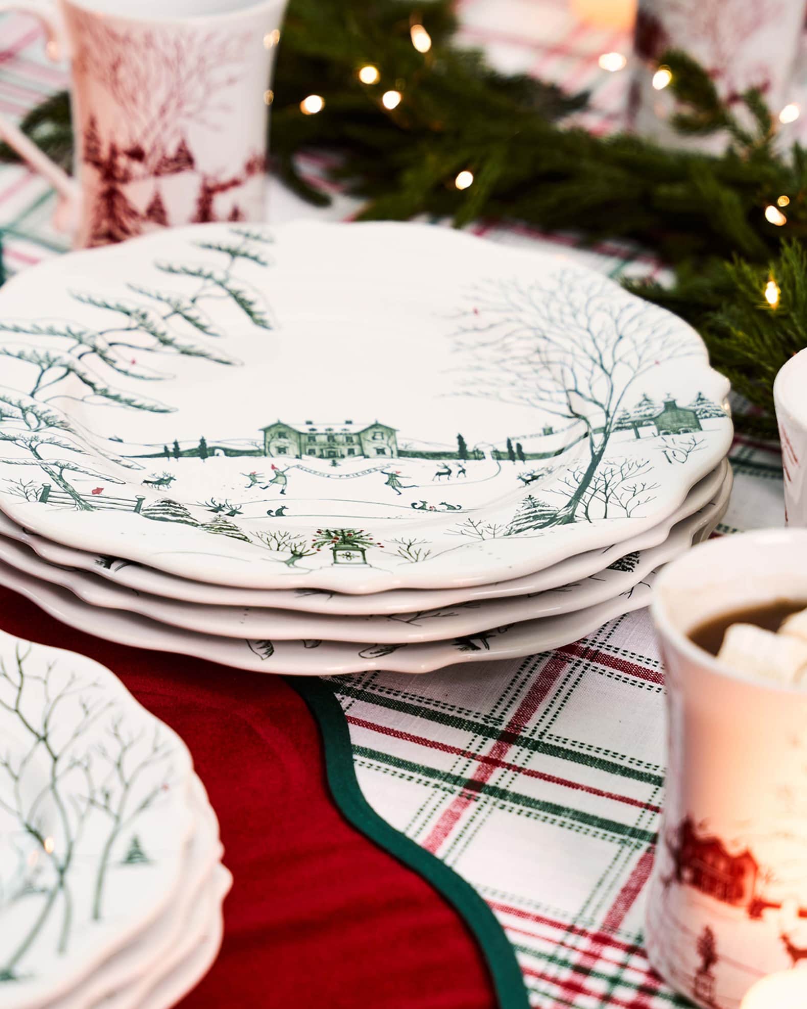 Juliska Country Estate Winter Frolic Dinner Evergreen Neiman Marcus