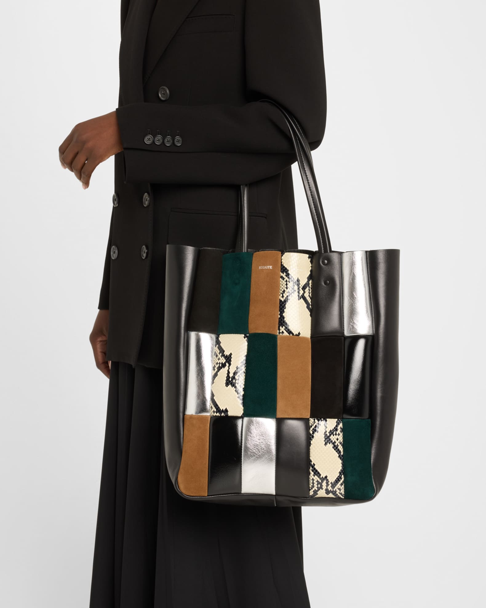 Zoe Multicolor Patchwork Leather Tote Bag 1