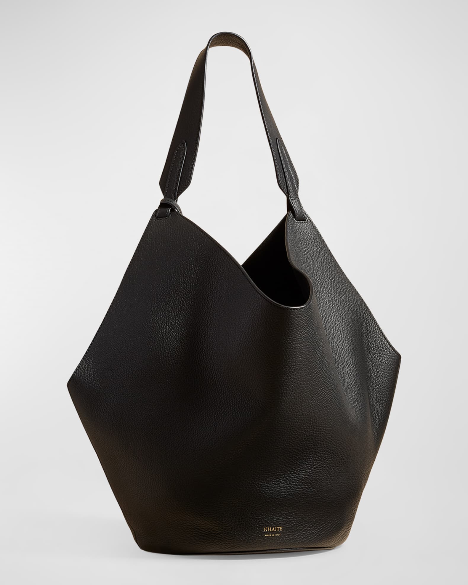Lotus Medium Pebbled Leather Tote Bag 0